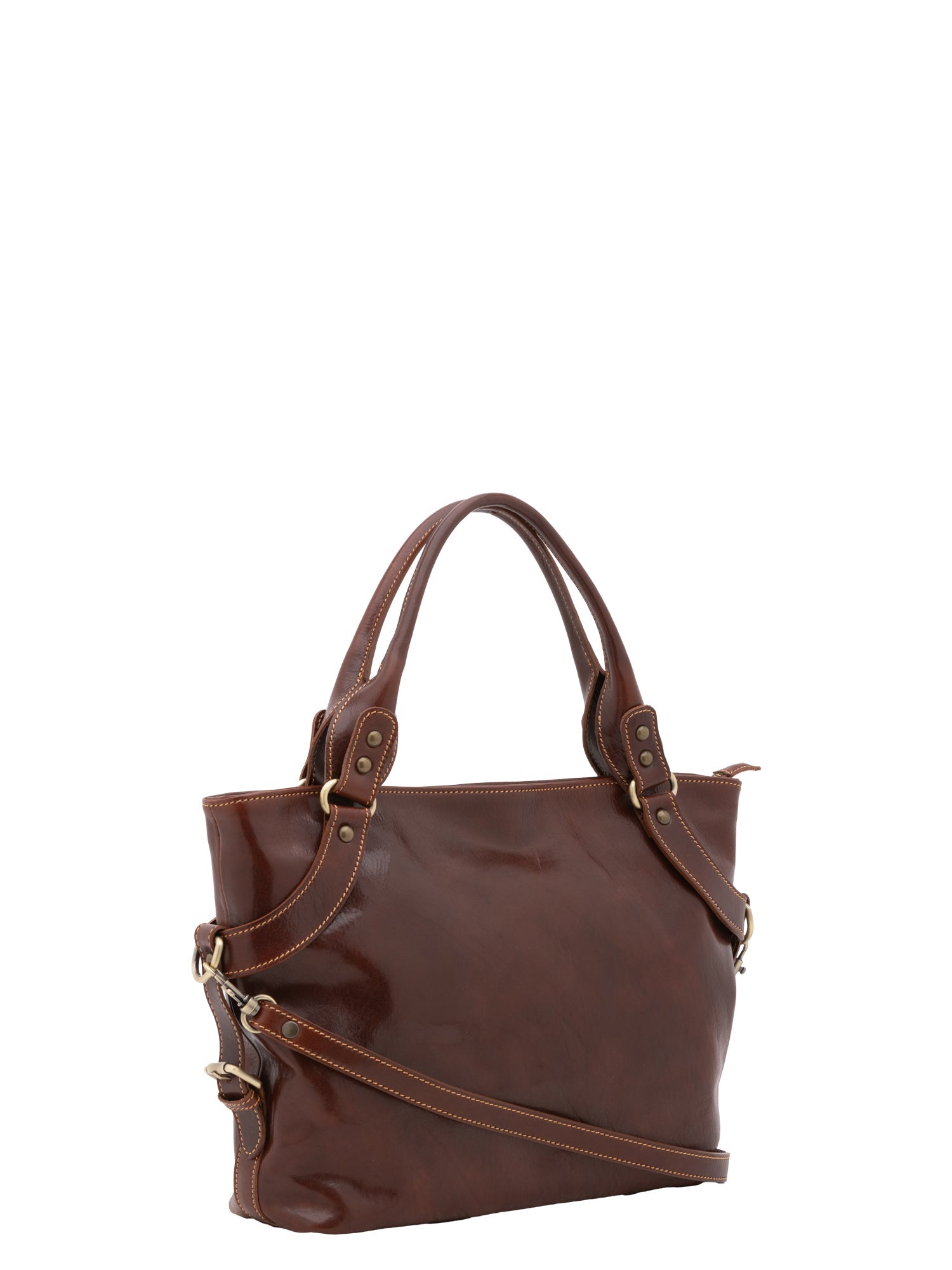 Borsa a mano da donna 100% pelle 5579-Marrone I Fratelli