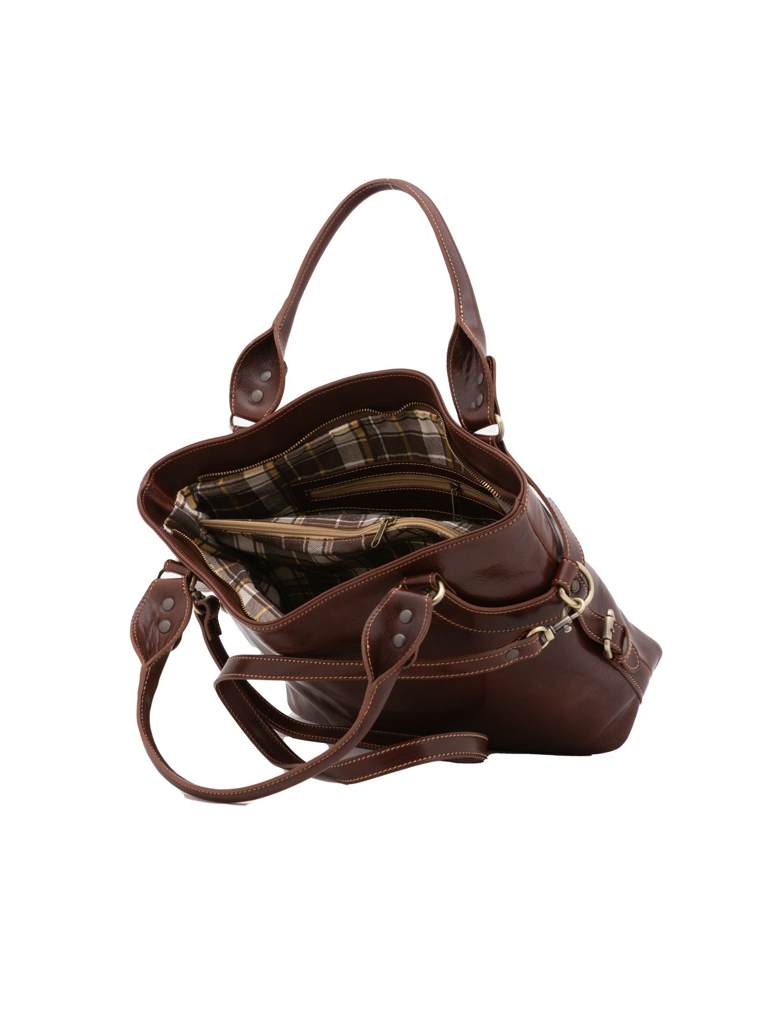 Borsa a mano da donna 100% pelle 5579-Marrone I Fratelli
