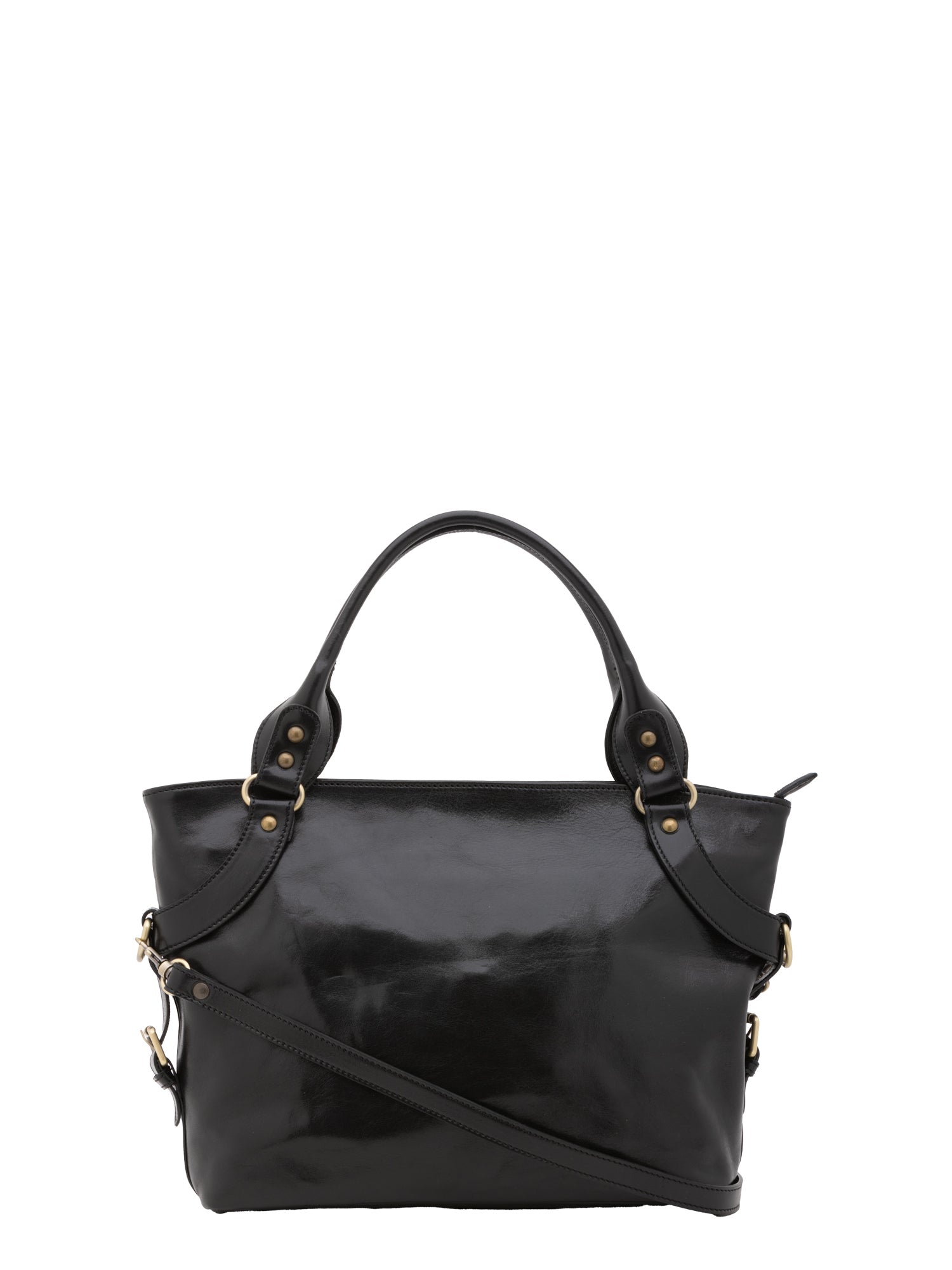 Borsa a mano da donna 100% pelle 5579-Nero I Fratelli