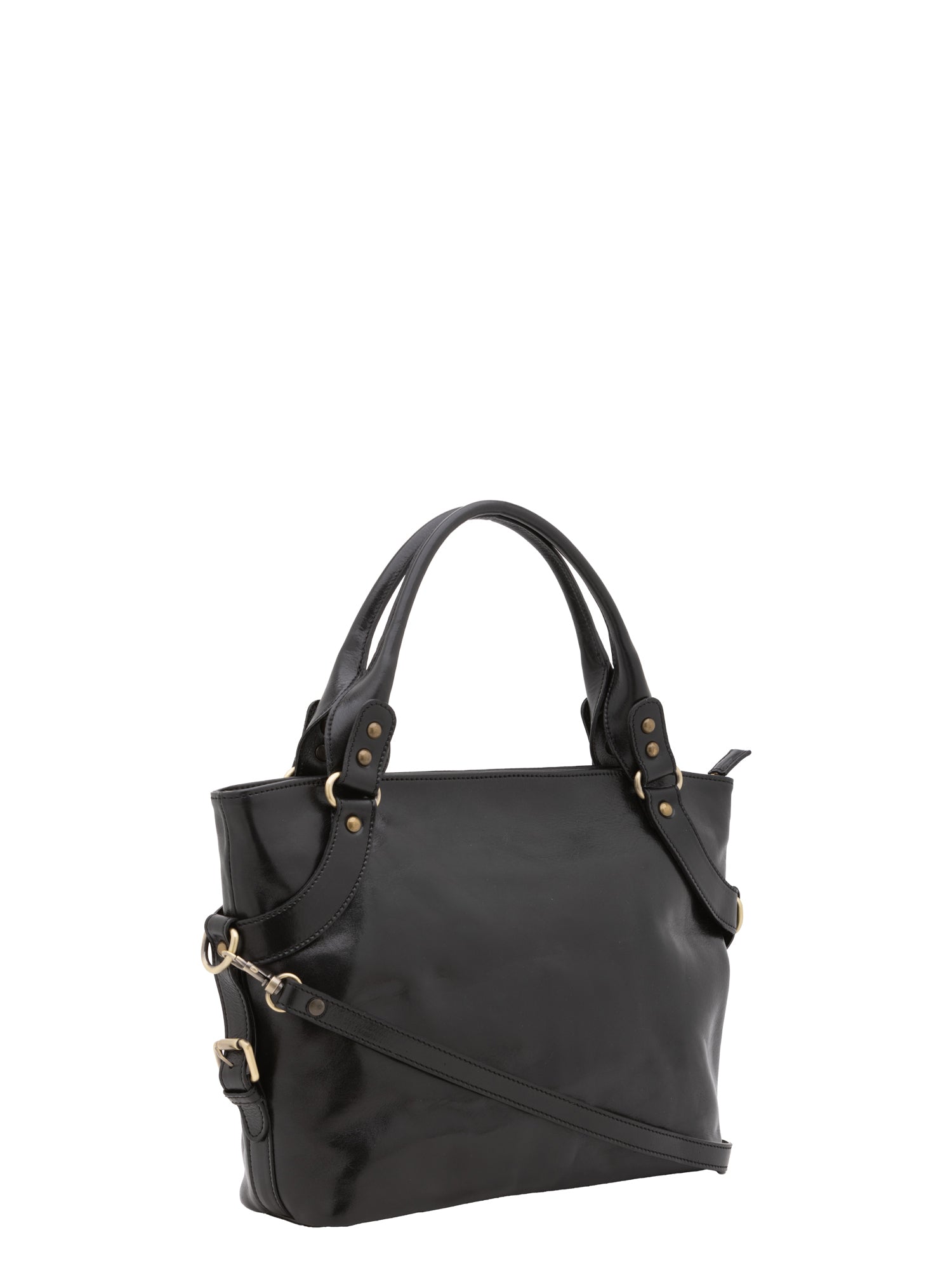 Borsa a mano da donna 100% pelle 5579-Nero I Fratelli