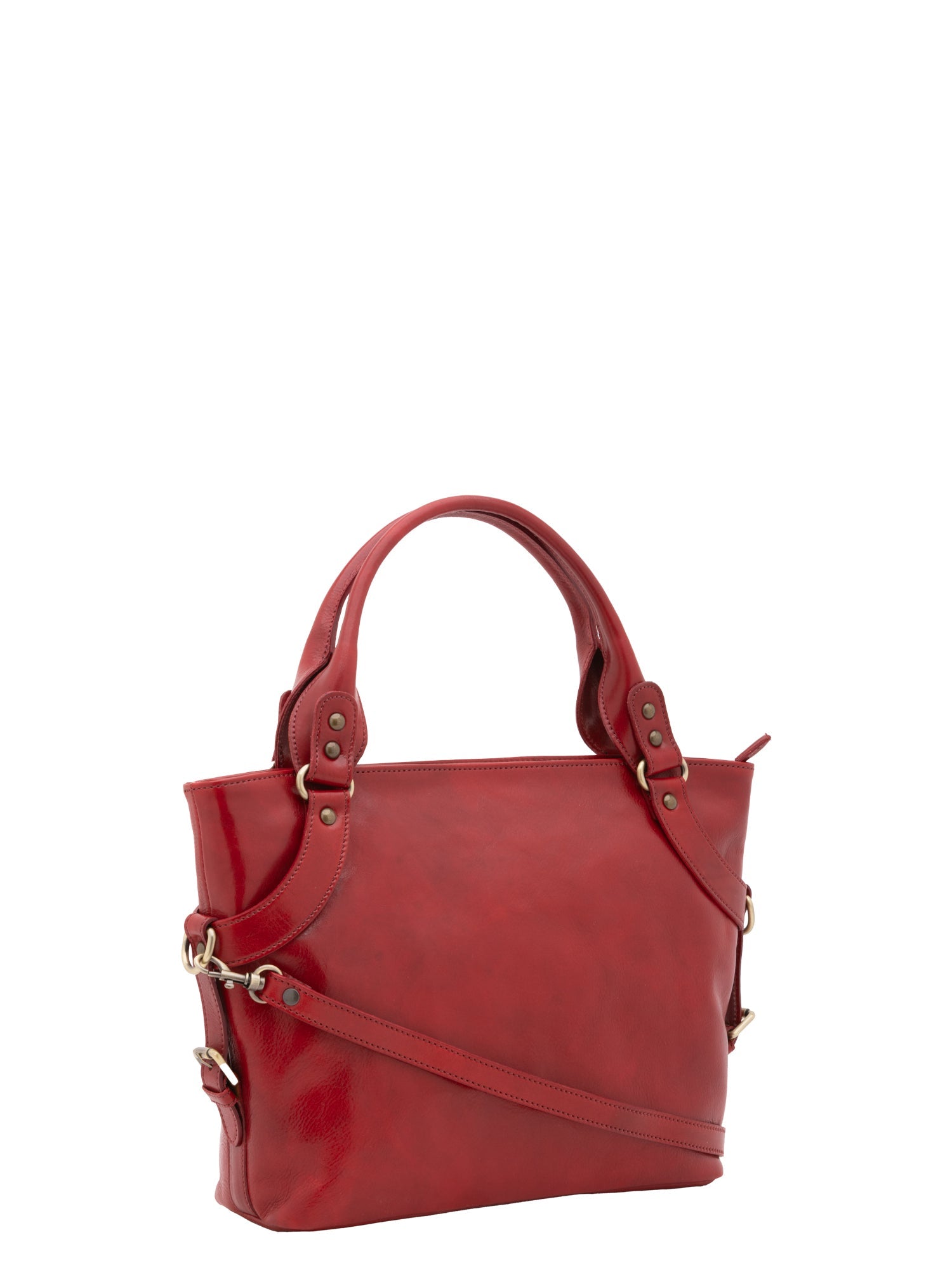 Borsa a mano da donna 100% pelle 5579-Rosso I Fratelli