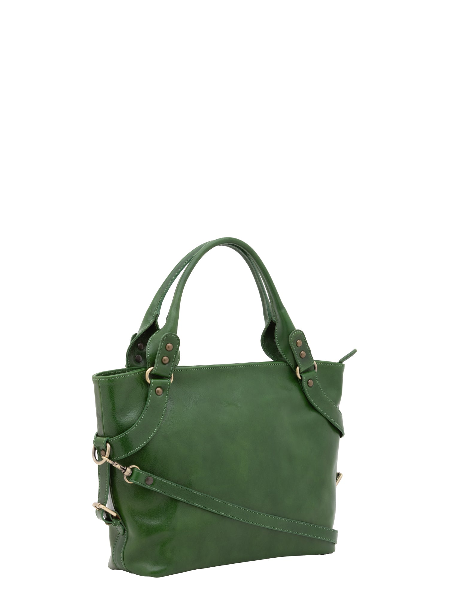 Borsa a mano da donna 100% pelle 5579-Verde I Fratelli