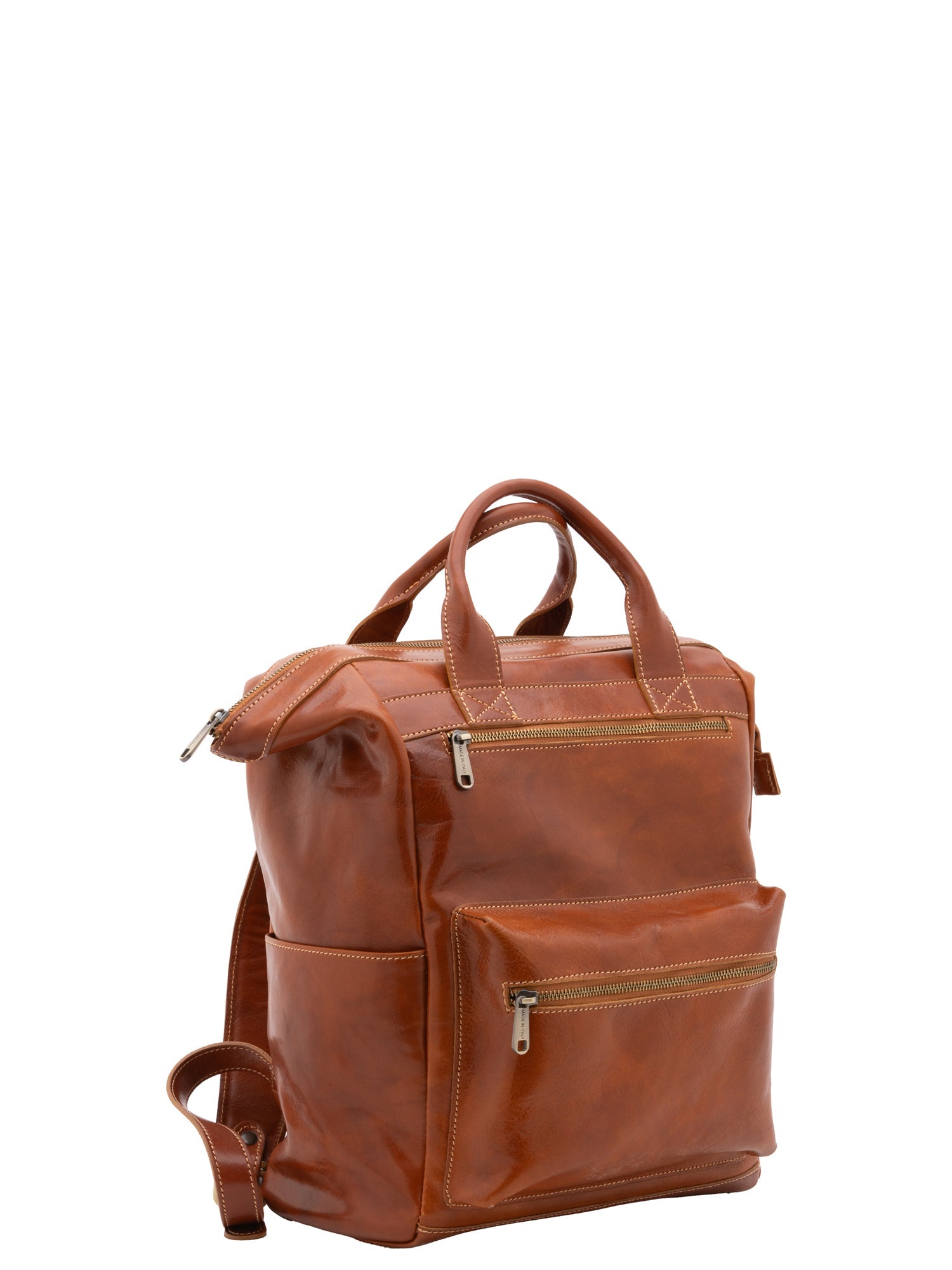 Borsa a tracolla uomo in vera pelle Made in Italy 5581-Cognac I Fratelli