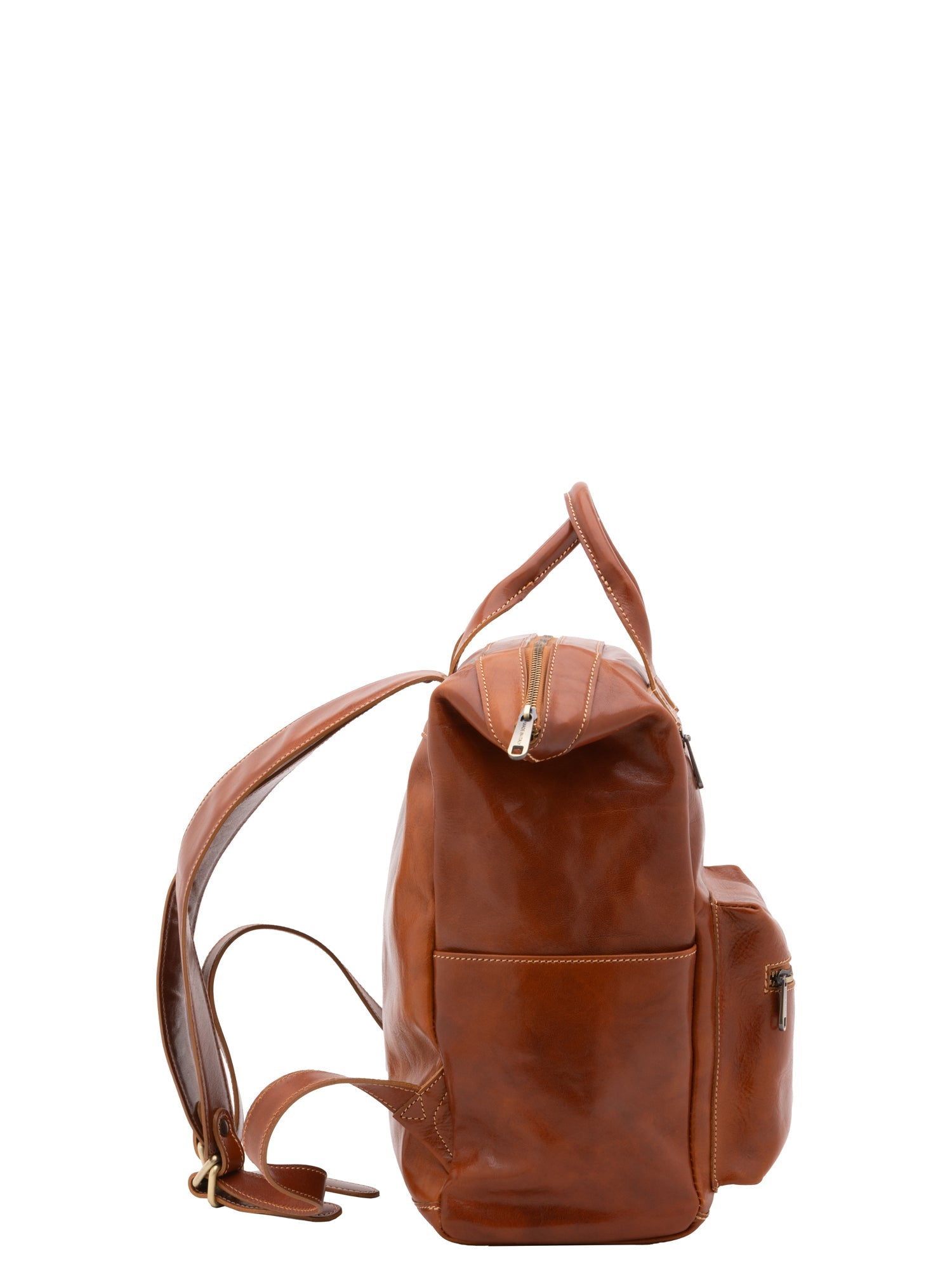 Borsa a tracolla uomo in vera pelle Made in Italy 5581-Cognac I Fratelli