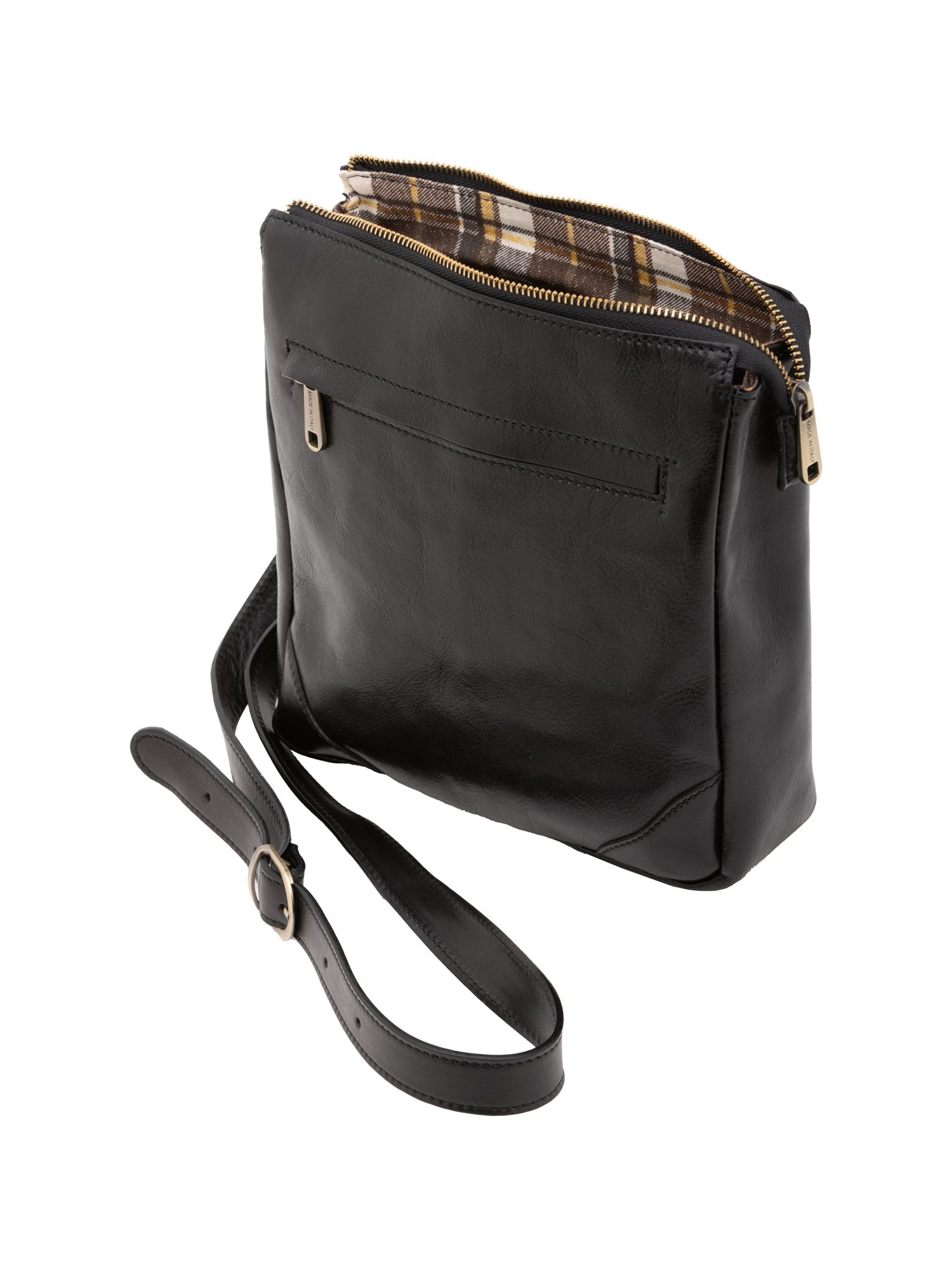 Borsa a tracolla uomo in vera pelle 100% pelle 5582-Nero I Fratelli