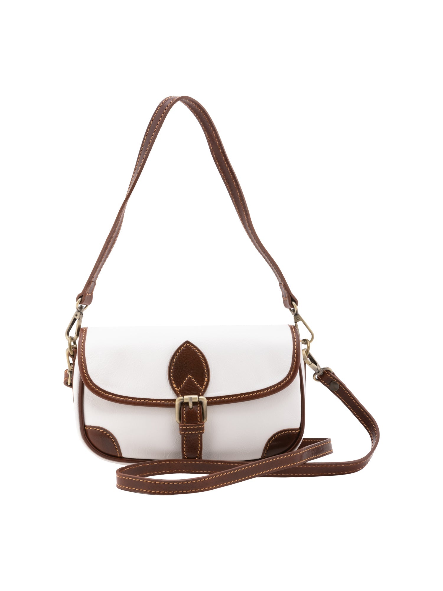 Borsa a tracolla da donna Vera pelle 5587-Bianco I Fratelli