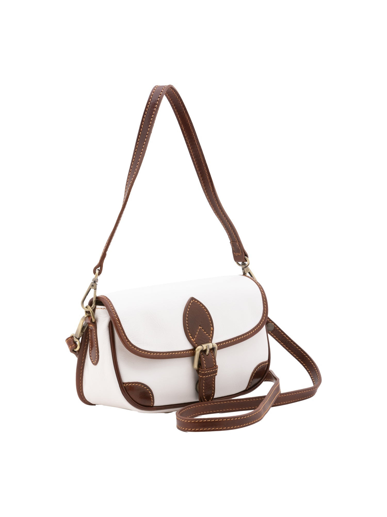 Borsa a tracolla da donna Vera pelle 5587-Bianco I Fratelli
