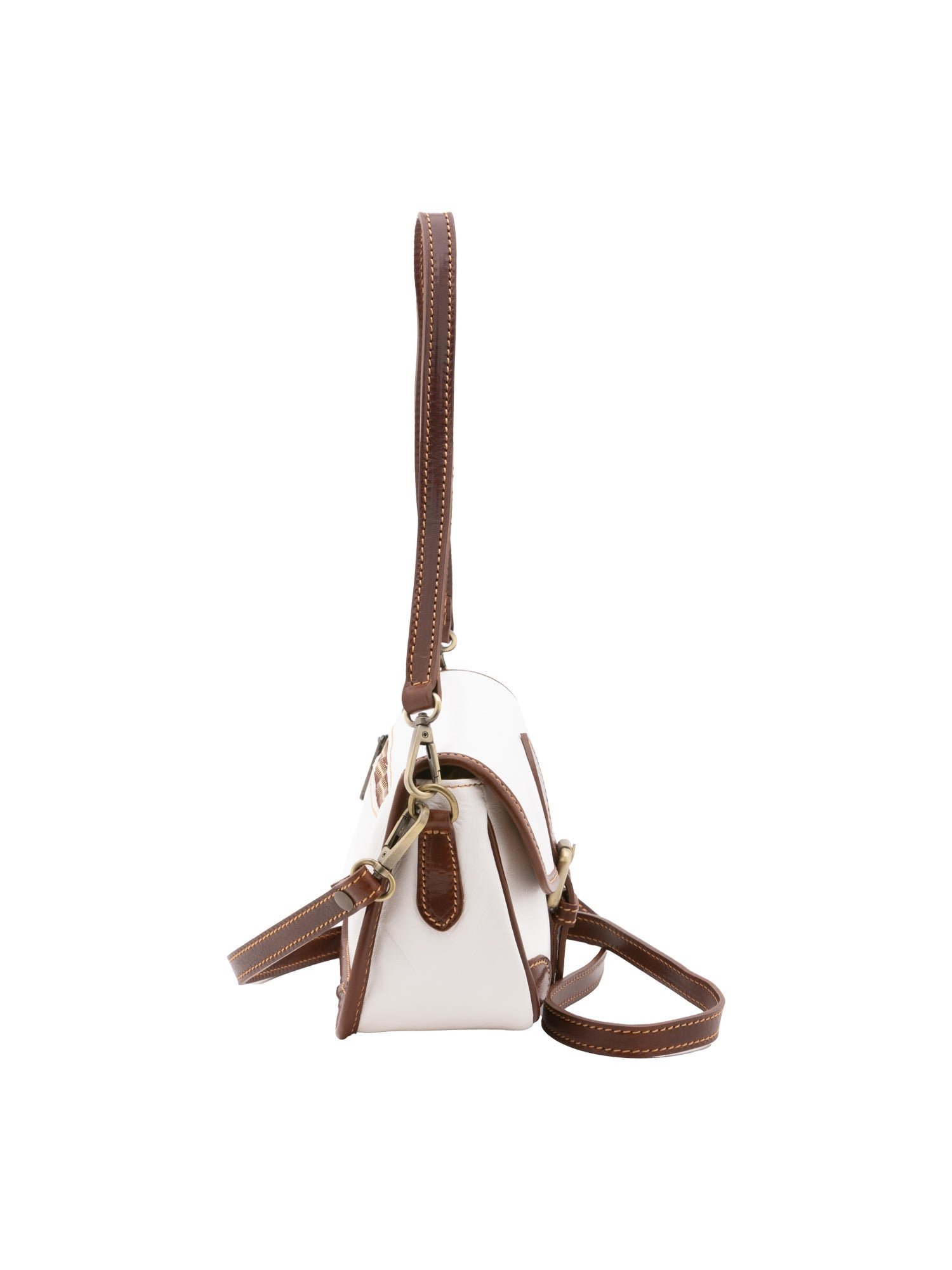 Borsa a tracolla da donna Vera pelle 5587-Bianco I Fratelli