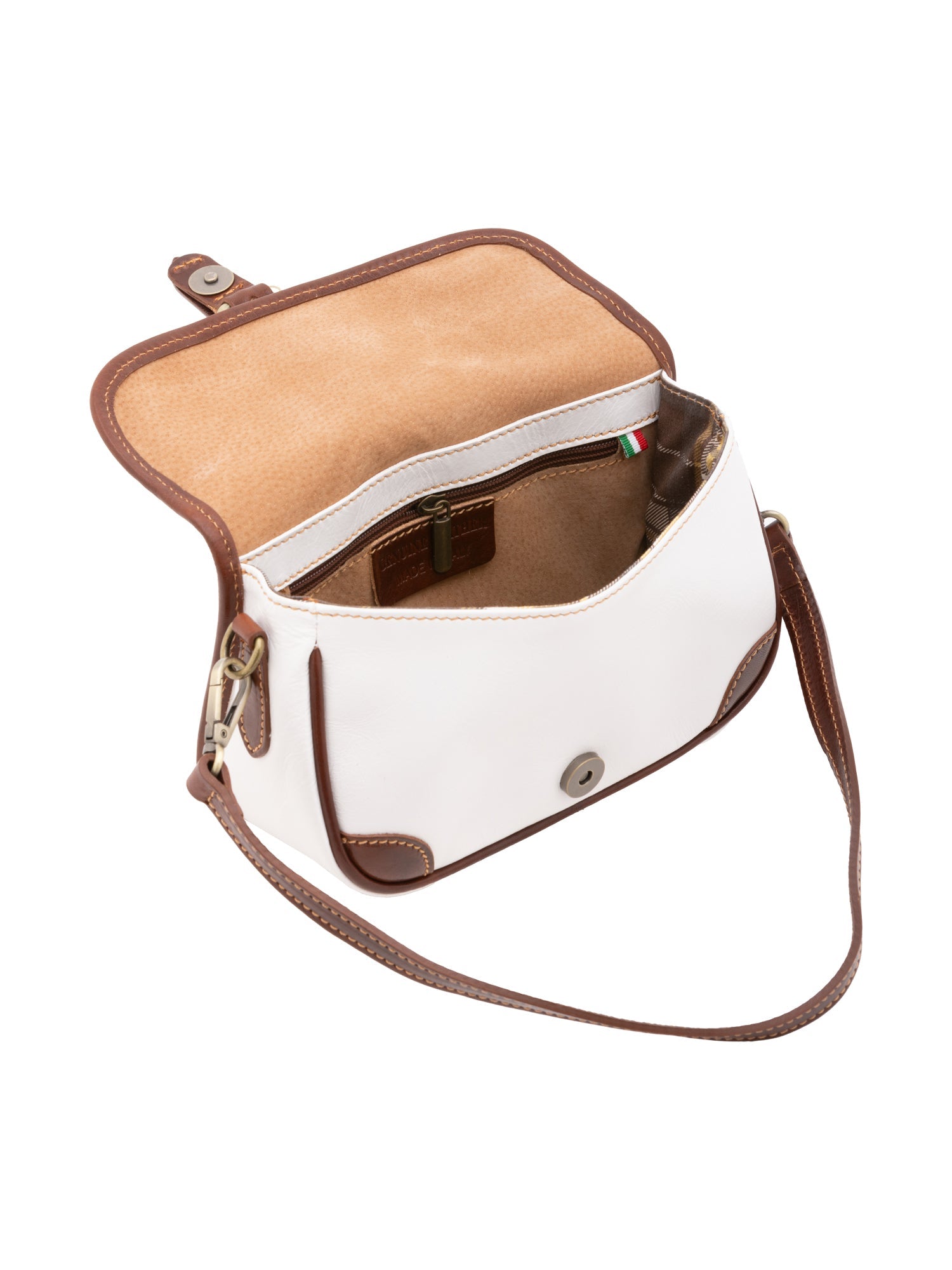 Borsa a tracolla da donna Vera pelle 5587-Bianco I Fratelli