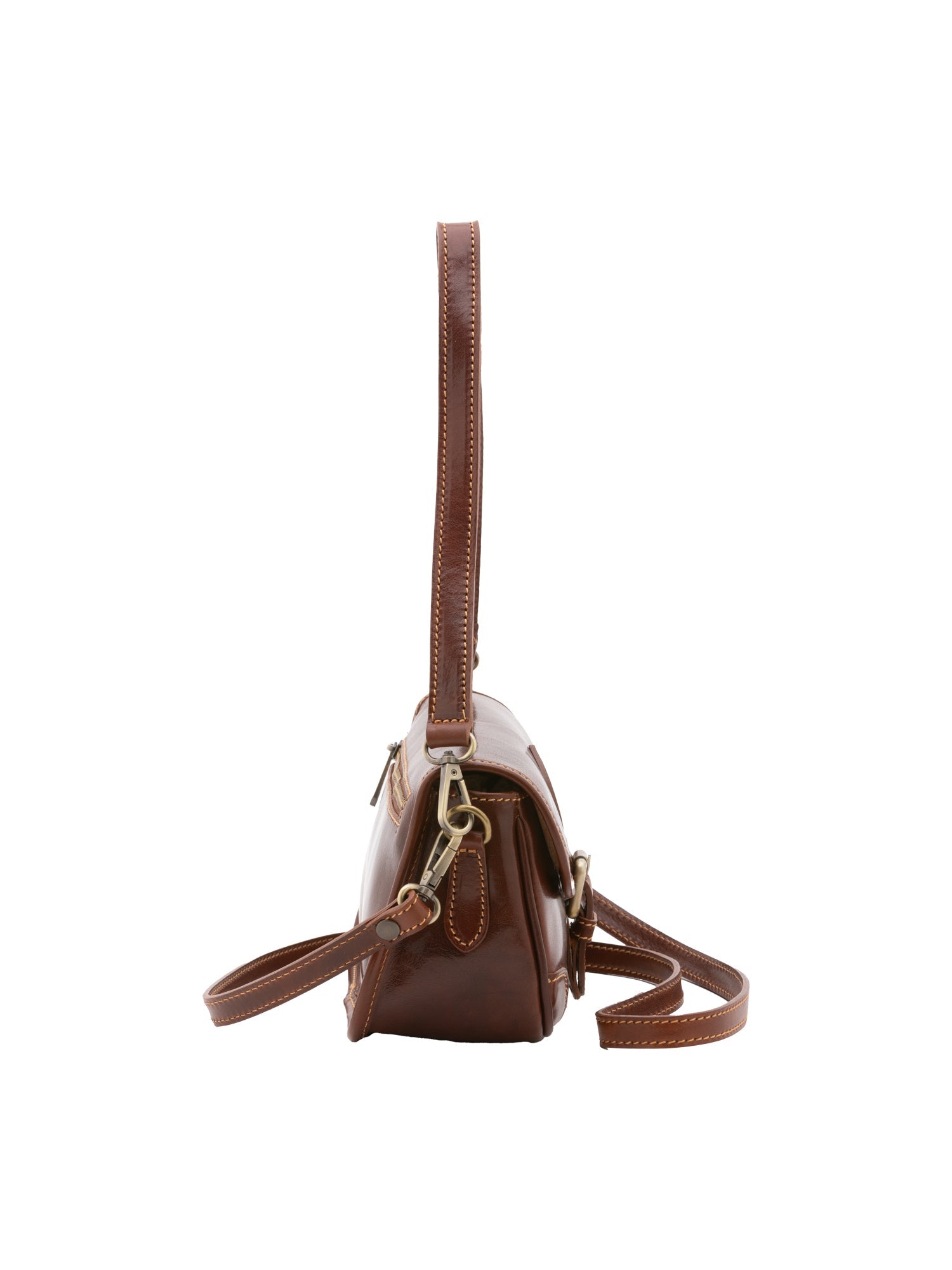 Borsa a tracolla da donna Vera pelle 5587-Marrone I Fratelli