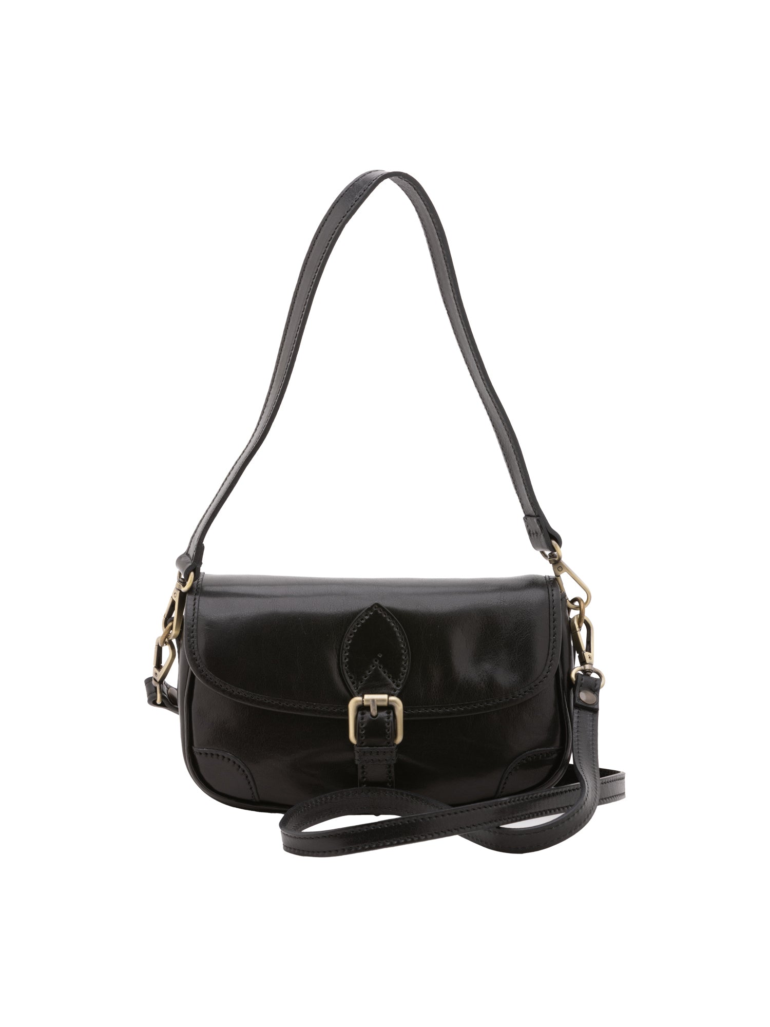 Borsa a tracolla da donna Vera pelle 5587-Nero I Fratelli