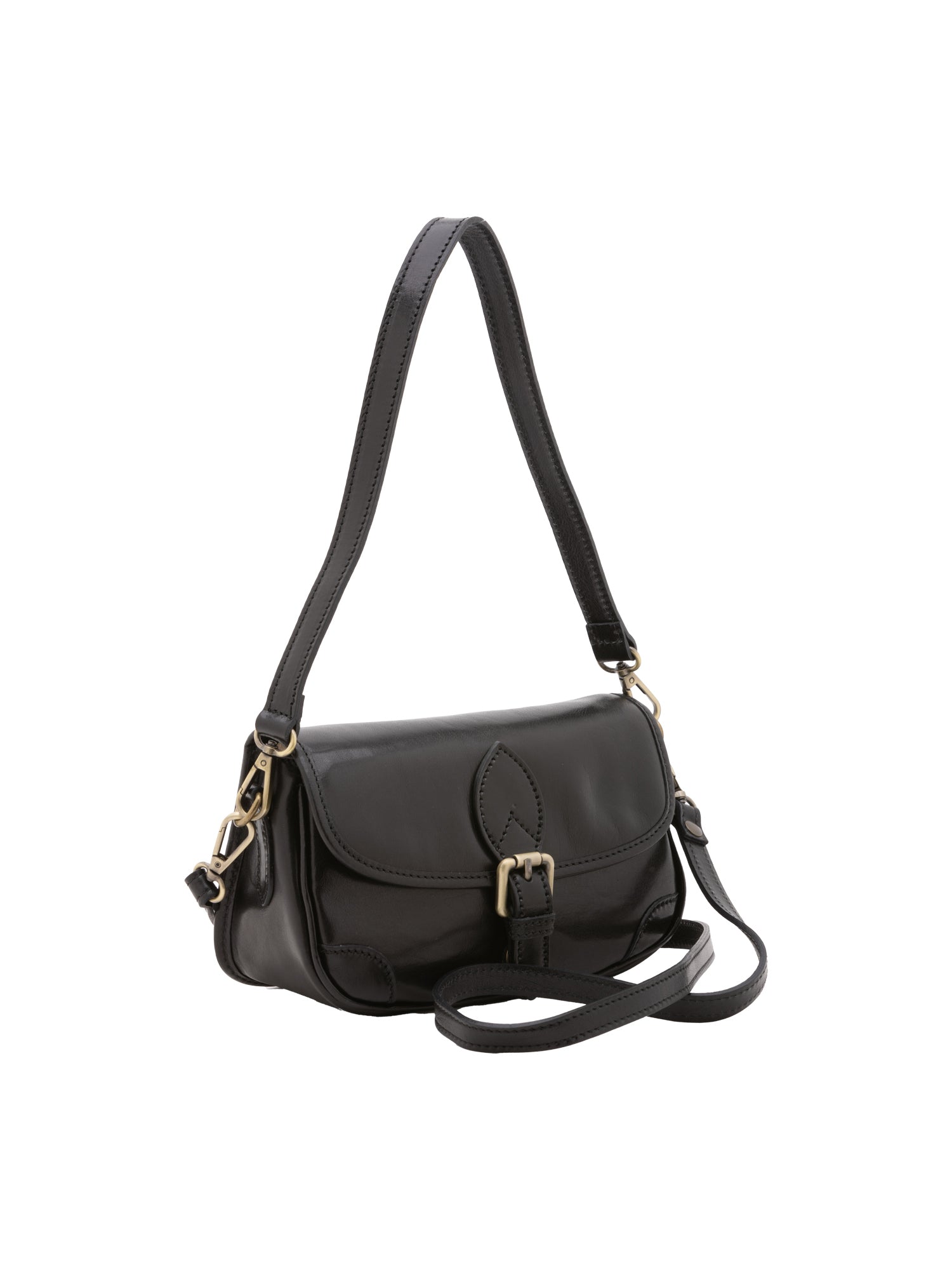 Borsa a tracolla da donna Vera pelle 5587-Nero I Fratelli