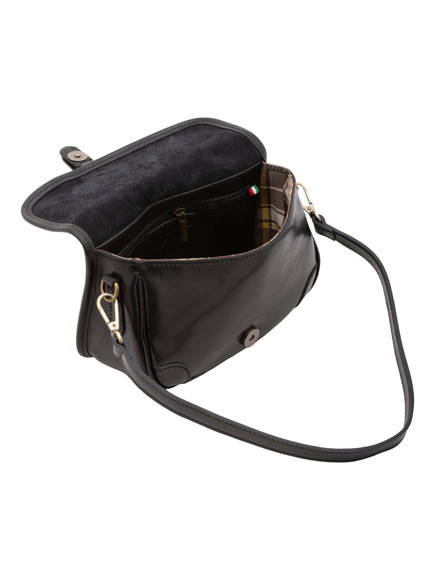 Borsa a tracolla da donna Vera pelle 5587-Nero I Fratelli