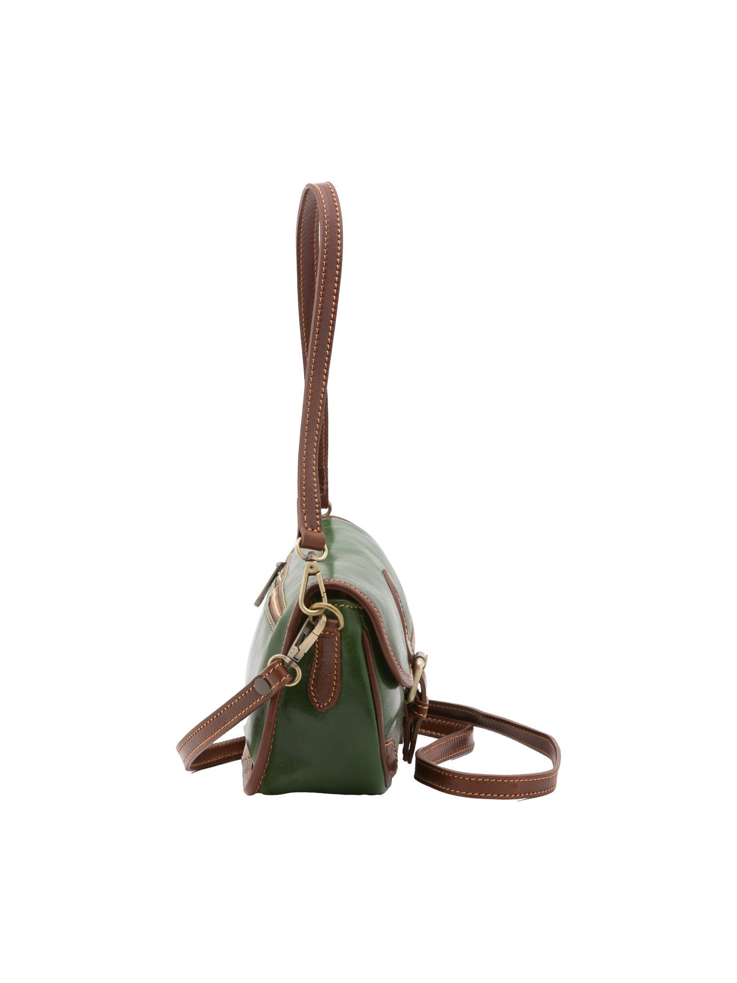 Borsa a tracolla da donna Vera pelle 5587-Verde I Fratelli