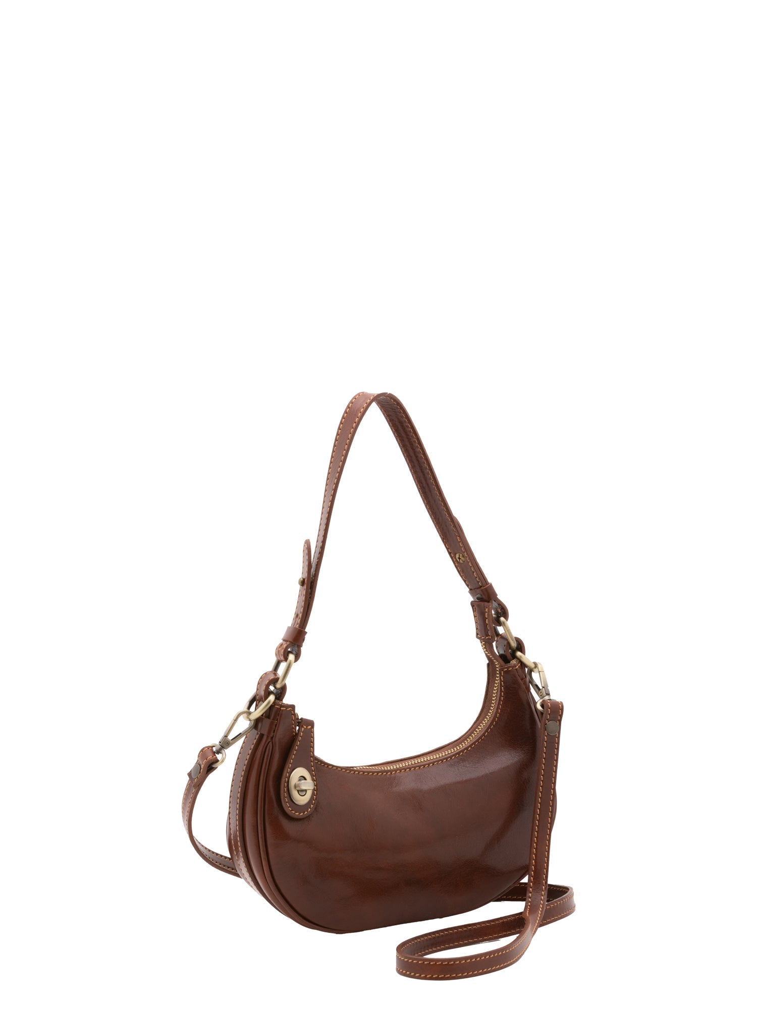 Borsa a spalla da donna Vera pelle 5589-Marrone I Fratelli