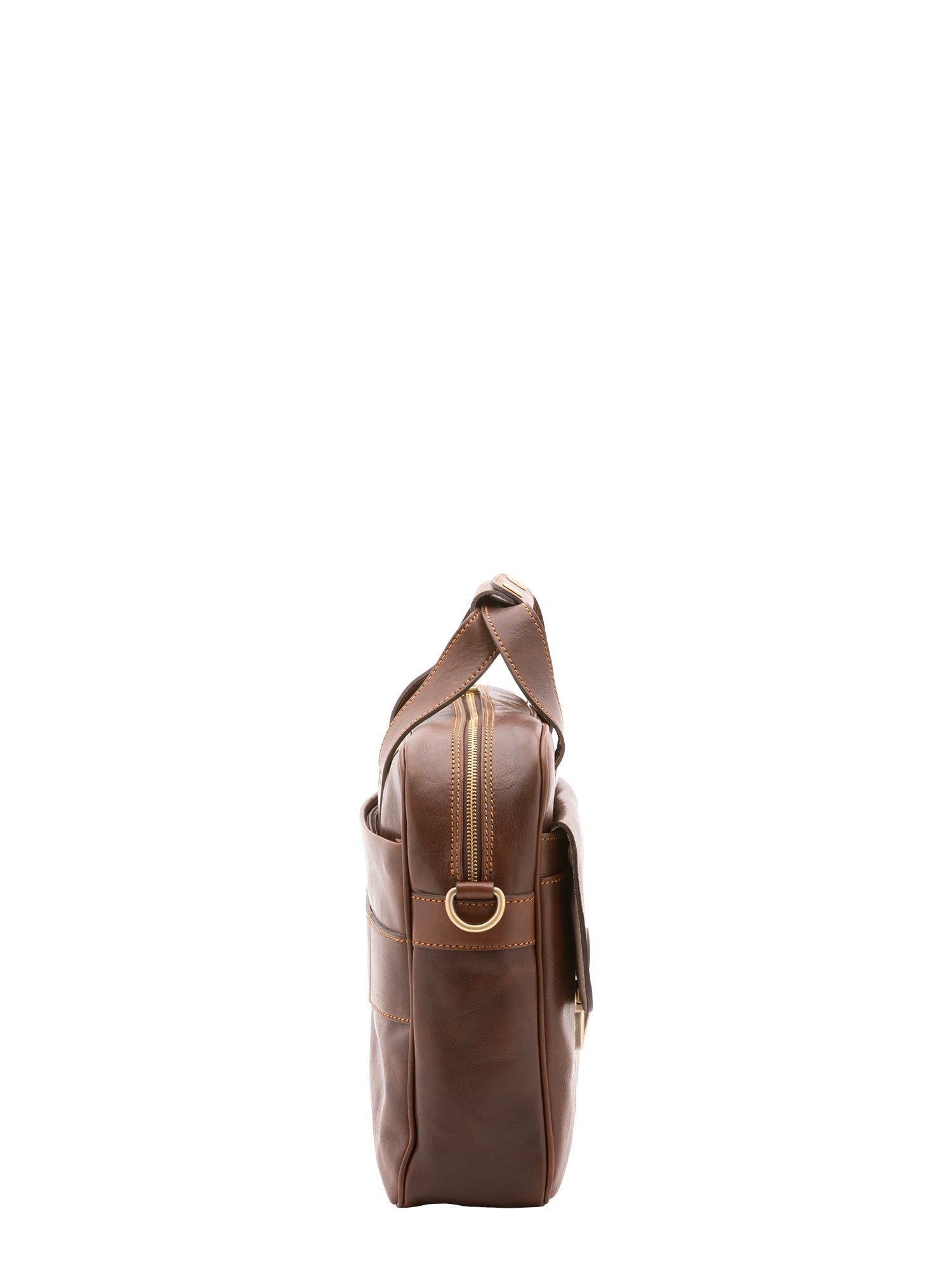Borsa a mano unisex in vera pelle Made in Italy 4575-TESTA DI MORO Alessia Firenze