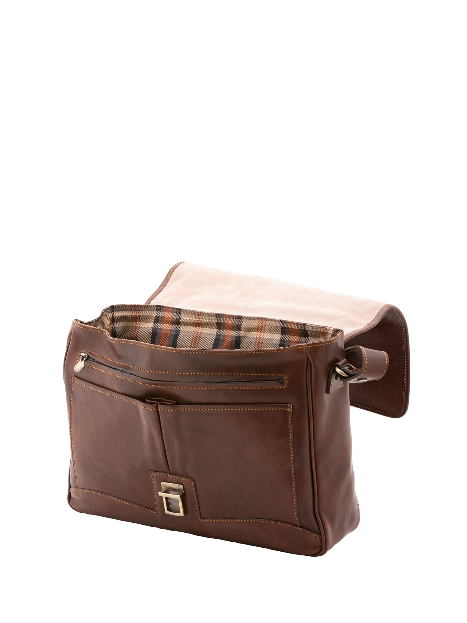 Borsa a mano unisex in vera pelle Made in Italy 4576-TESTA DI MORO Alessia Firenze