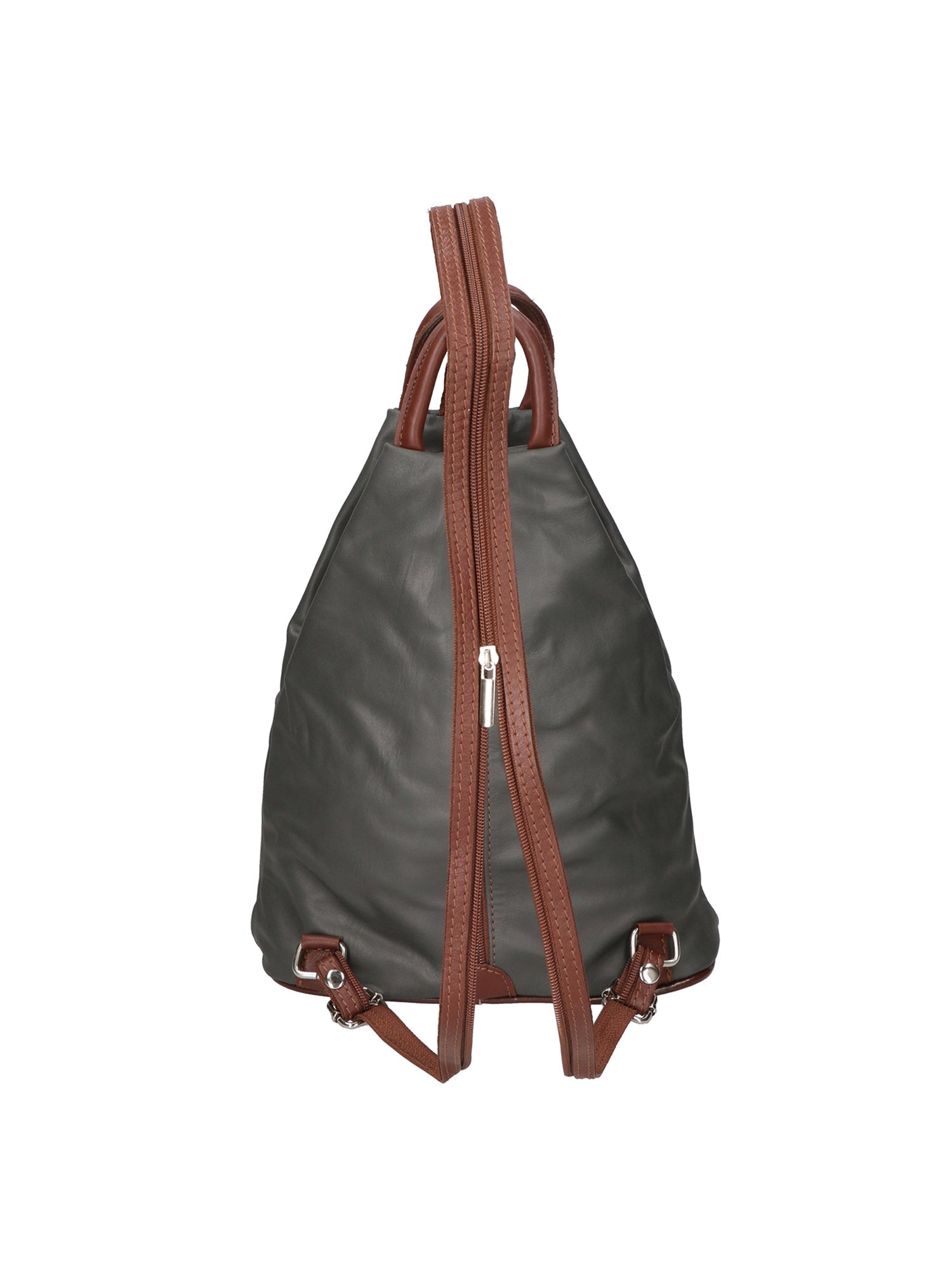 Erika Zaino da donna in vera pelle Casual 80072-GRIGIO-MARRONE Chiara Ferretti