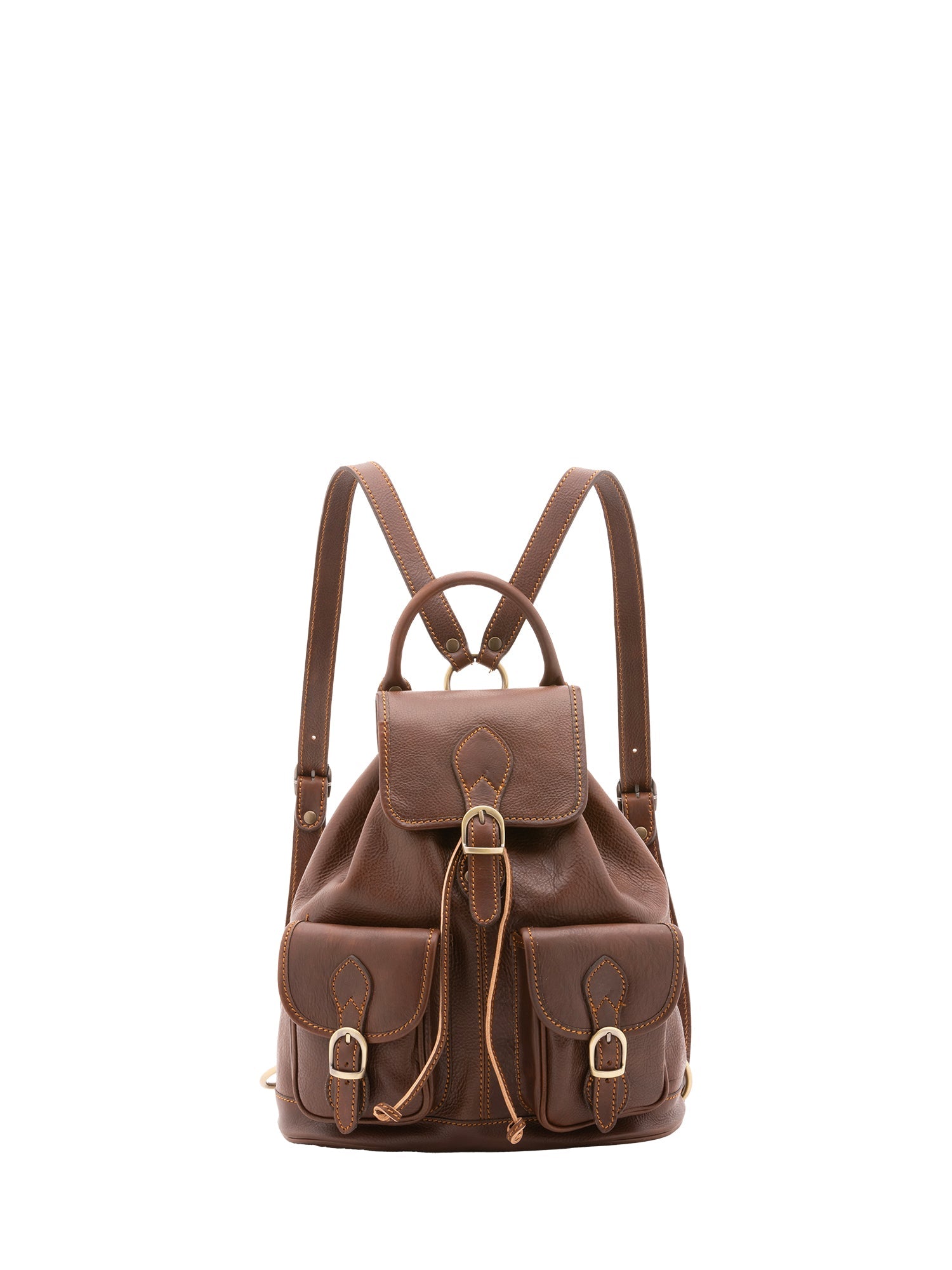 Zaino in vera pelle unisex Made in Italy 4030-TESTA DI MORO Alessia Firenze