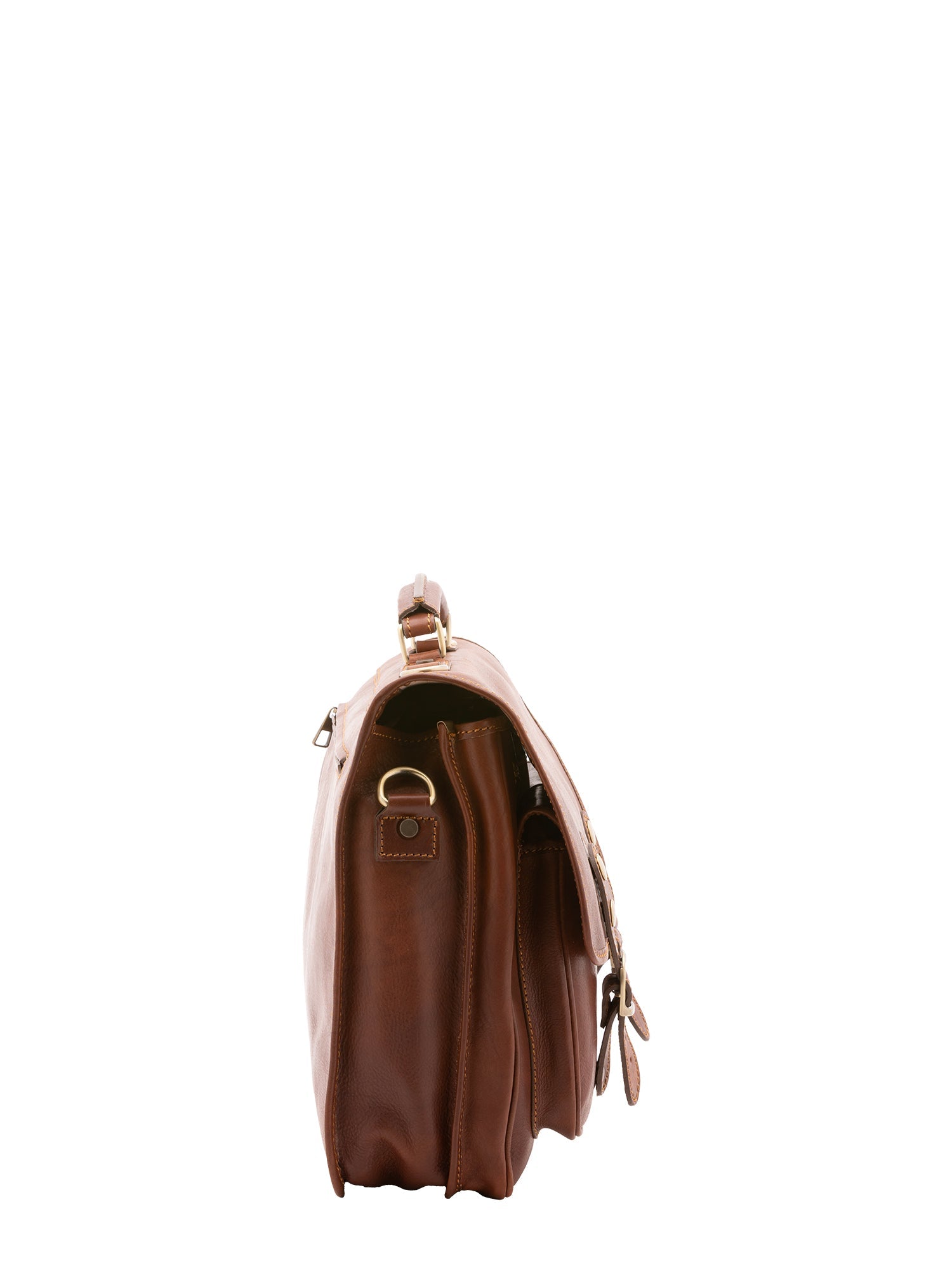 Borsa a mano unisex vera pelle Made in Italy 4015-MARRONE Alessia Firenze