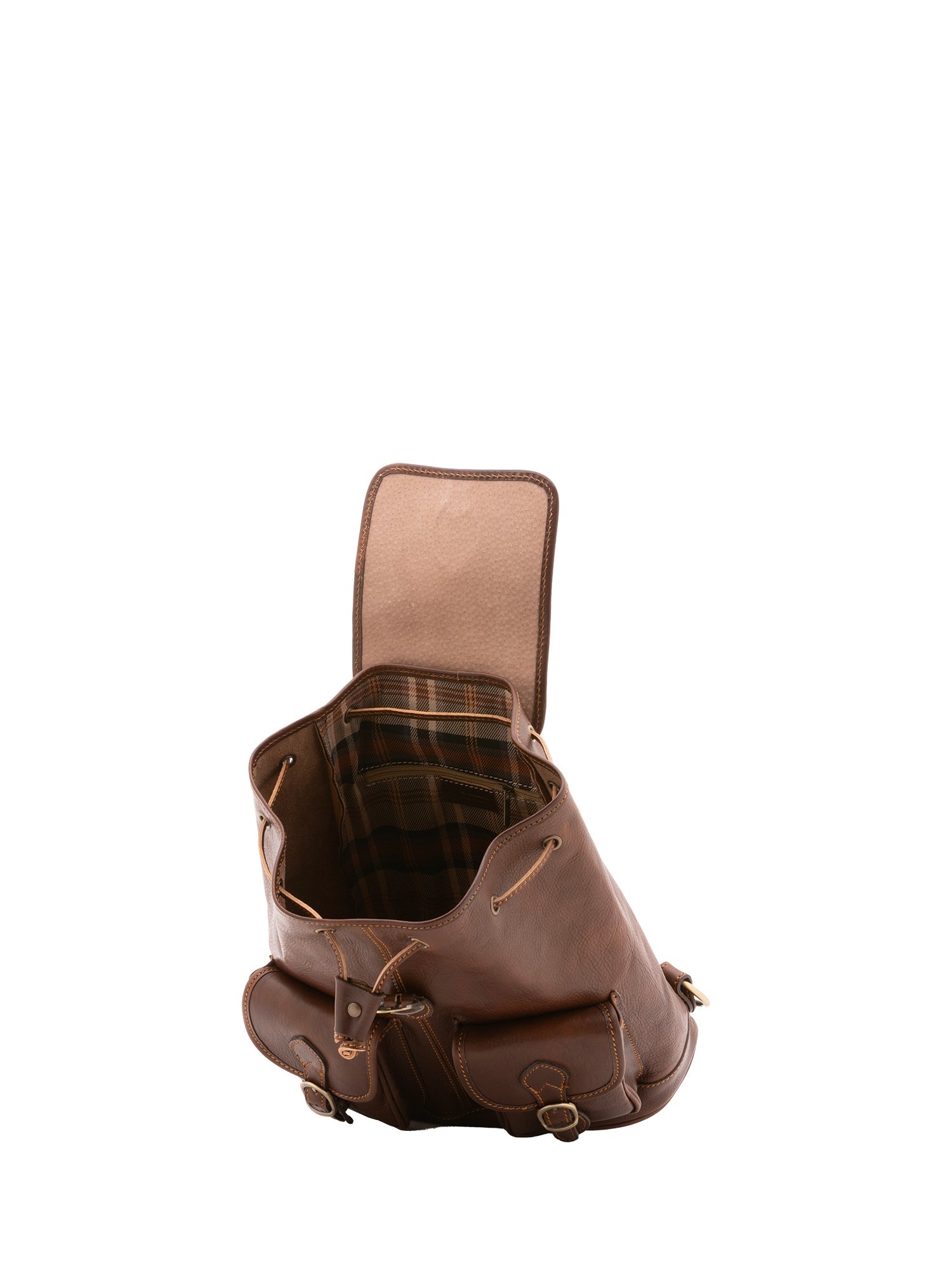 Zaino in vera pelle unisex Made in Italy 4030-TESTA DI MORO Alessia Firenze