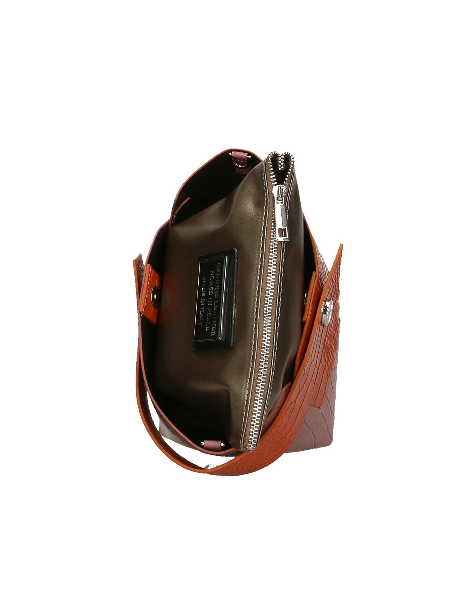 Ombretta Borsa a mano da donna Vera pelle 00643-C35+C73 ARANCIONE+MALVA Chiara Ferretti