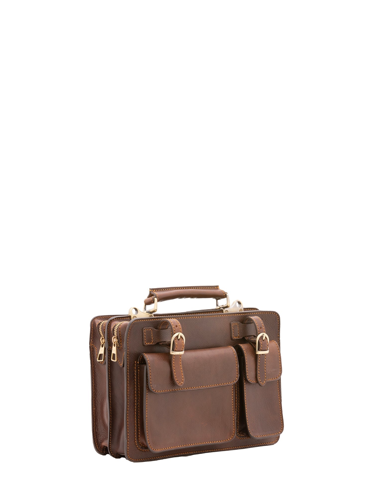 Borsa a mano unisex in vera pelle Made in Italy 4506-TESTA DI MORO Alessia Firenze