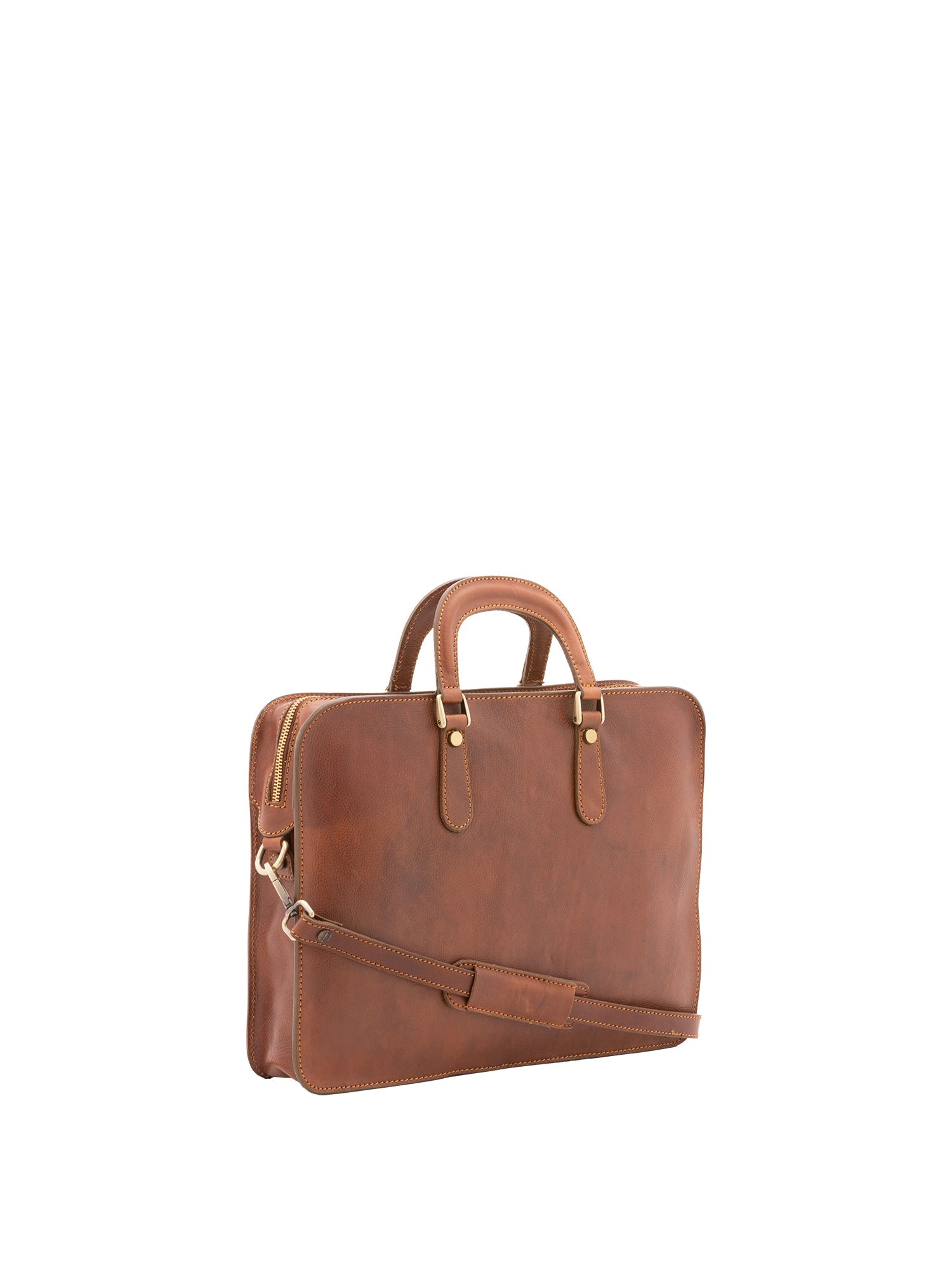 Borsa a mano unisex in vera pelle Made in Italy 4410-MARRONE Alessia Firenze