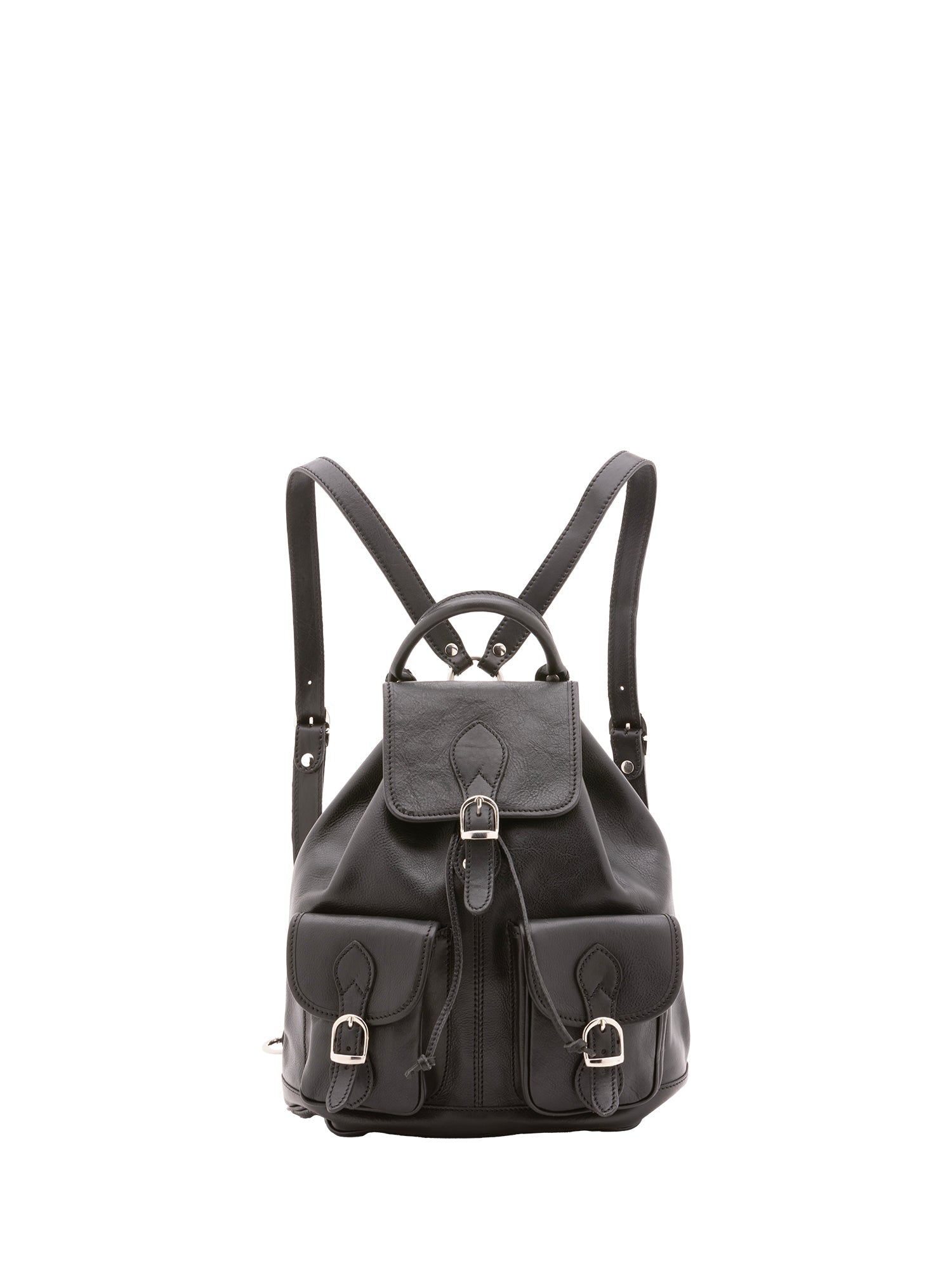 Zaino in vera pelle unisex Made in Italy 4030-NERO Alessia Firenze