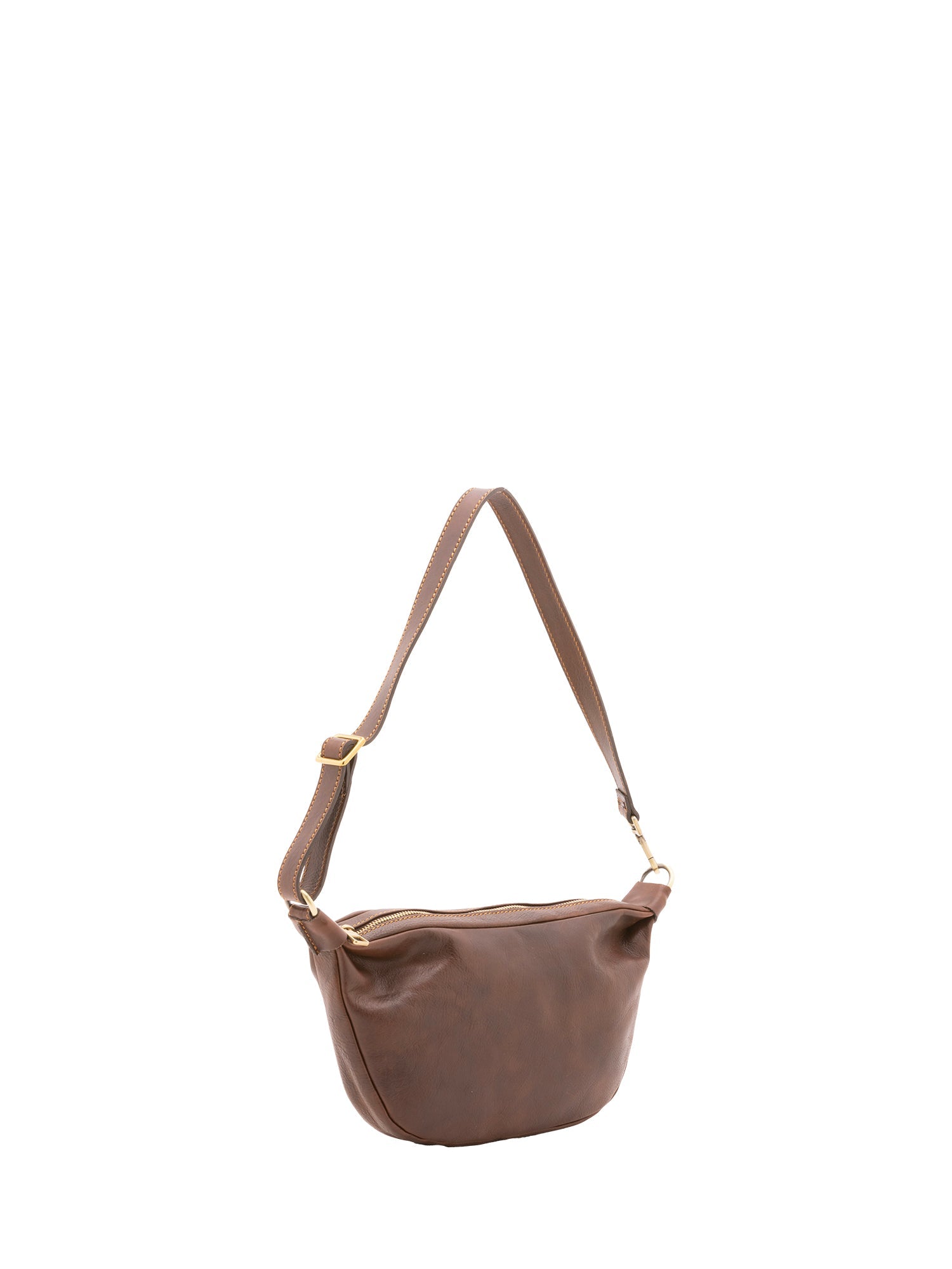 Borsa a spalla unisex in vera pelle 100% cotone 4603-TESTA DI MORO Alessia Firenze