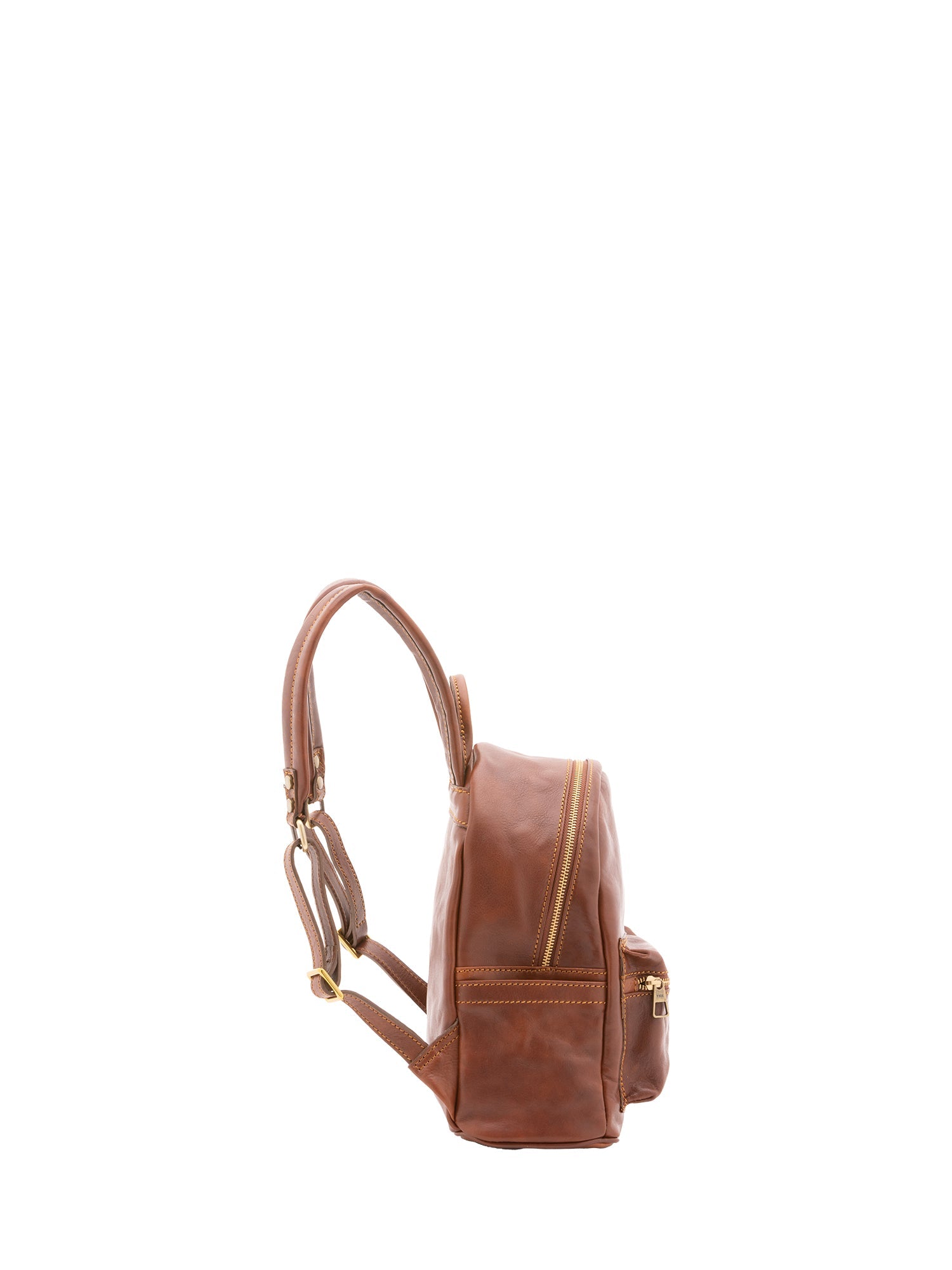 Zaino unisex in vera pelle 100% cotone 4460-MARRONE Alessia Firenze