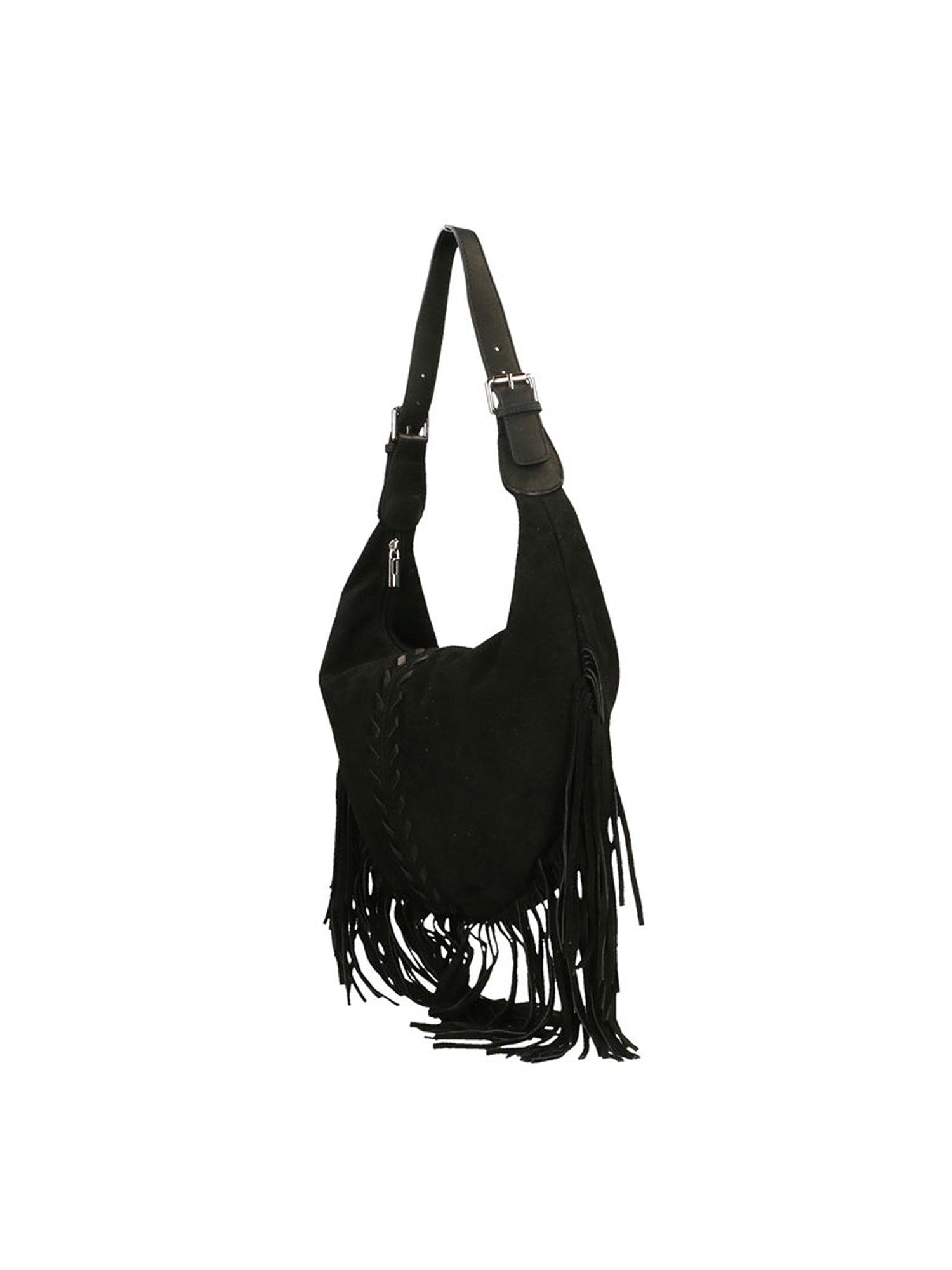 Zefira Borsa a spalla da donna Pelle Scamosciata 8630-NERO BLACK Chiara Ferretti