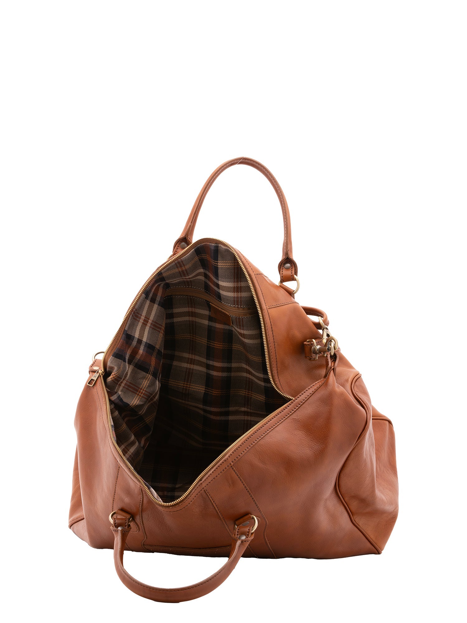 Borsa da viaggio unisex in vera pelle 100% cotone 4046-MIELE Alessia Firenze