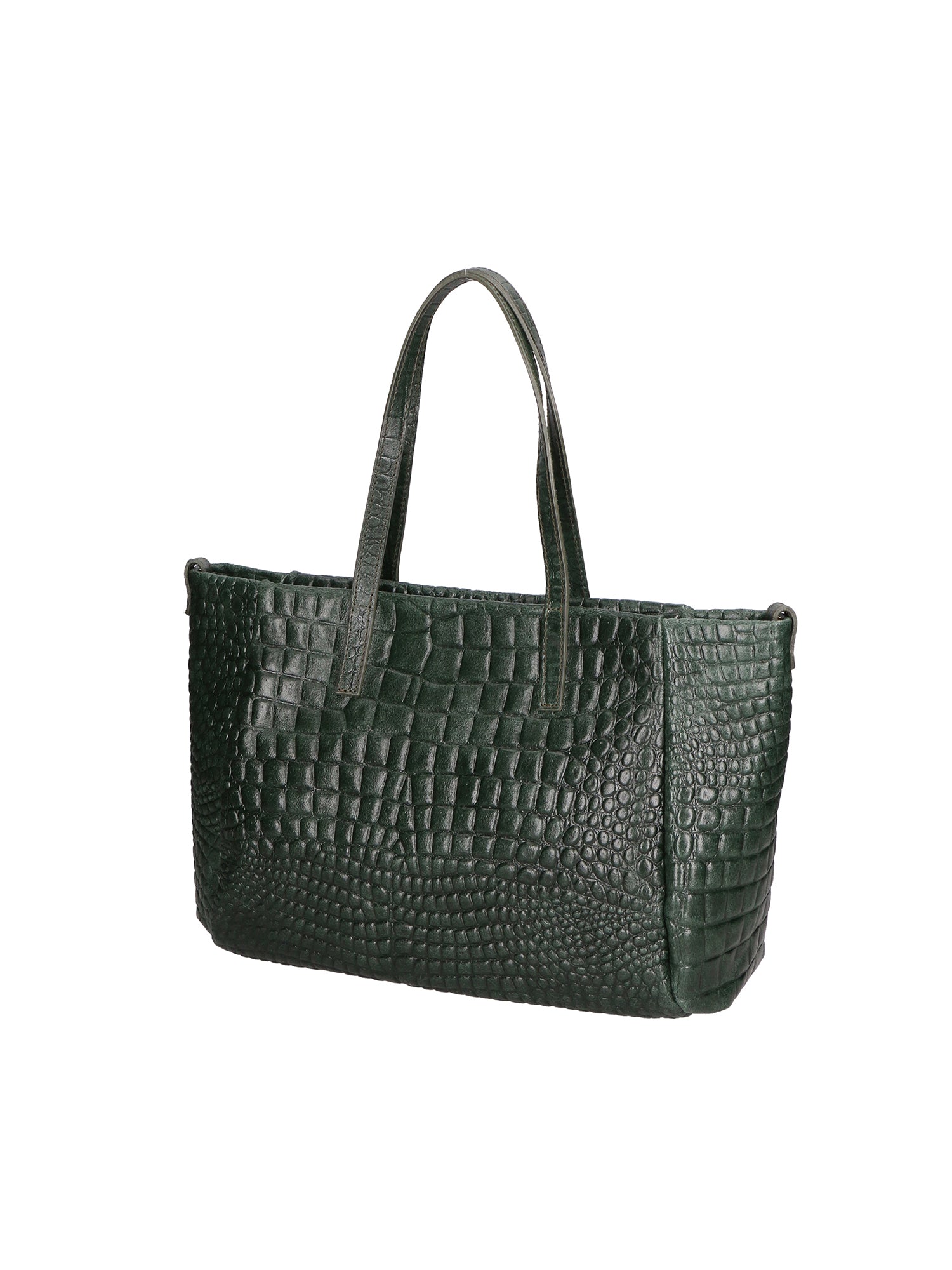 Lorella Borsa a spalla da donna Vera pelle croco 06499-017 VERDE BOTTIGLIA Chiara Ferretti