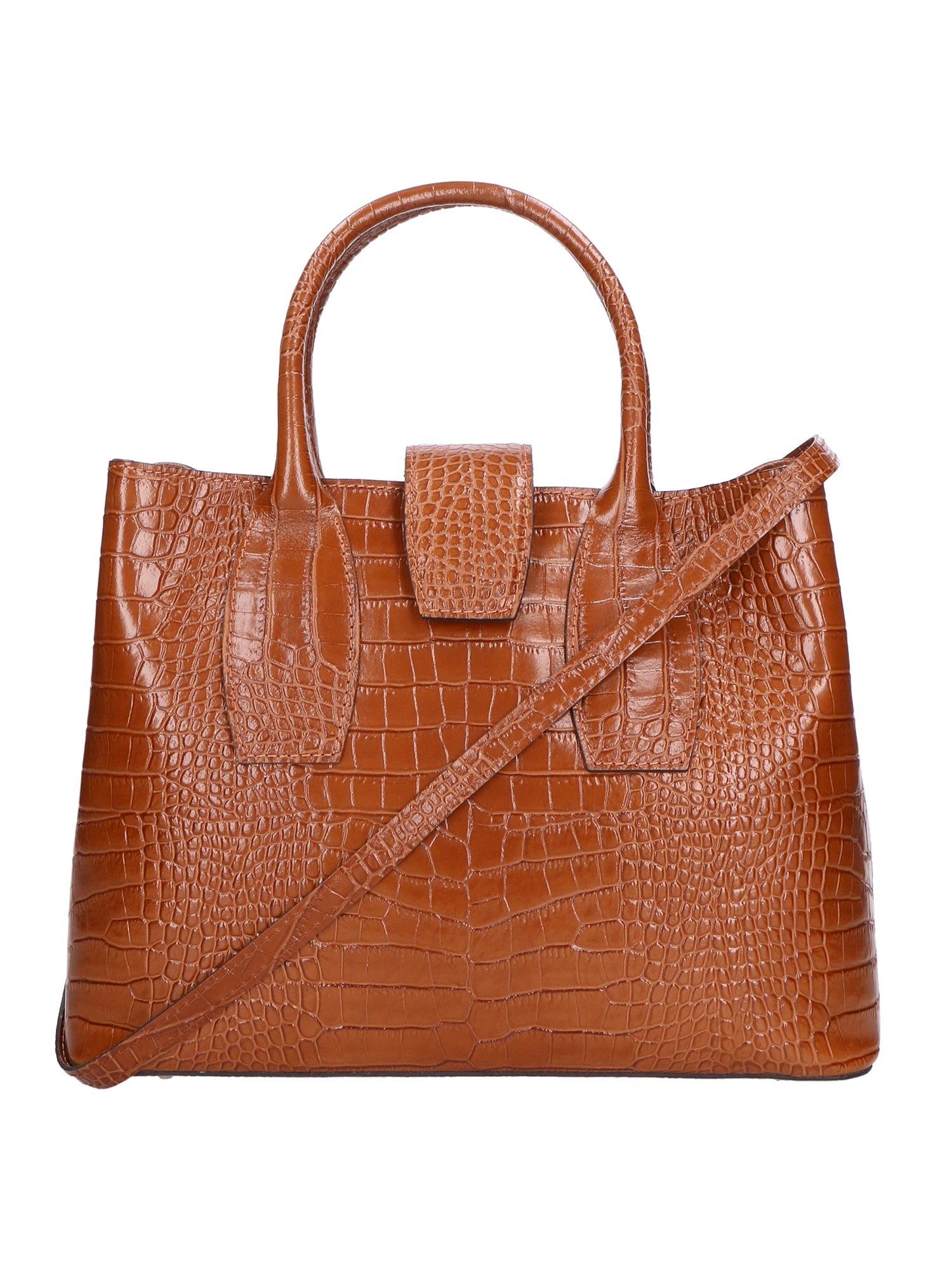 Letizia Borsa a mano da donna Pelle stampata croco 06542-CUOIO COGNAC Chiara Ferretti