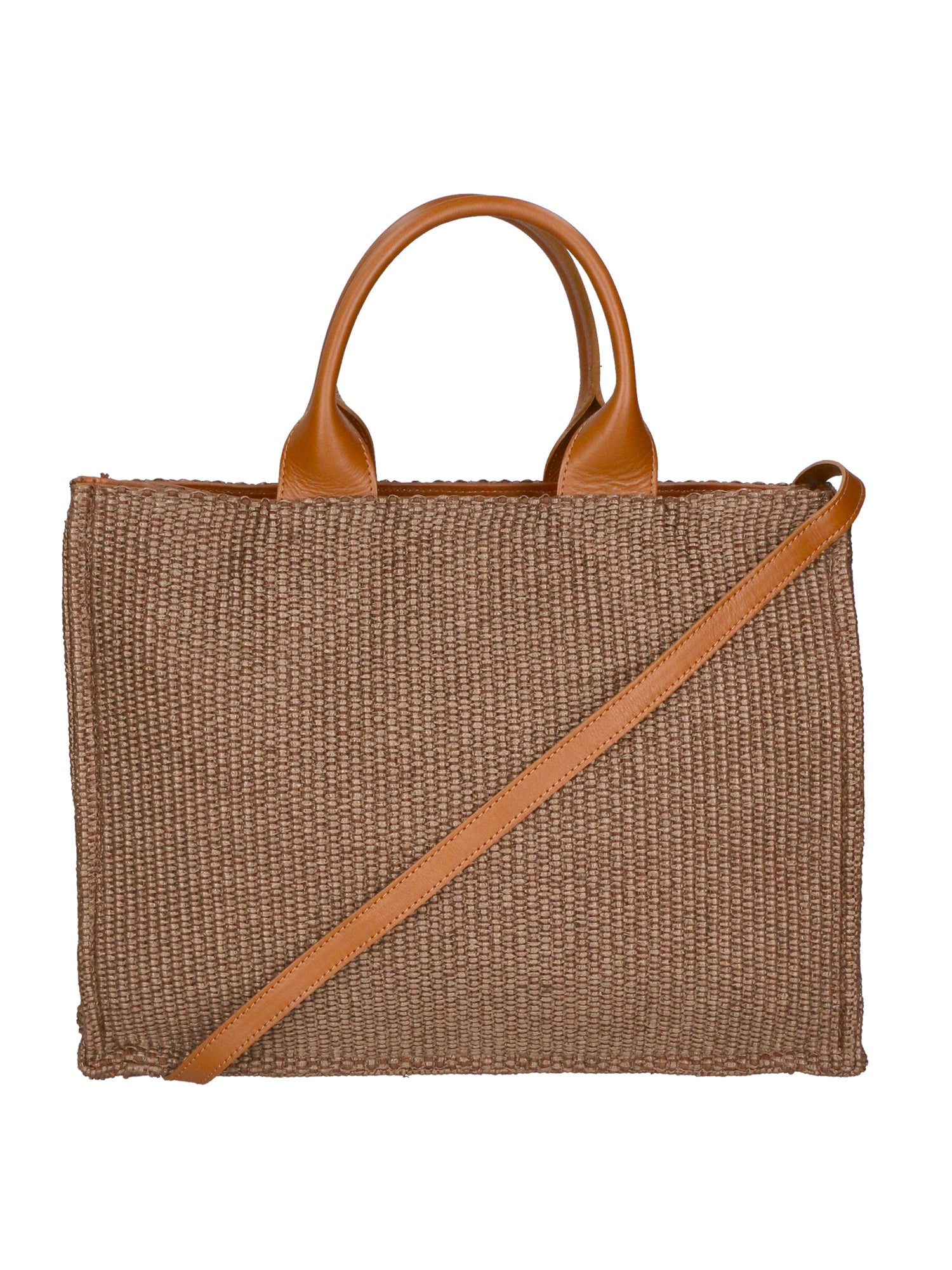 Allison Damen-Schultertasche aus Tabru-Stroh, hergestellt in Italien, 31 x 41,5 x 15,5 cm