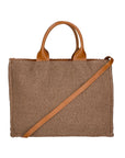 Allison Damen-Schultertasche aus Tabru-Stroh, hergestellt in Italien, 31 x 41,5 x 15,5 cm