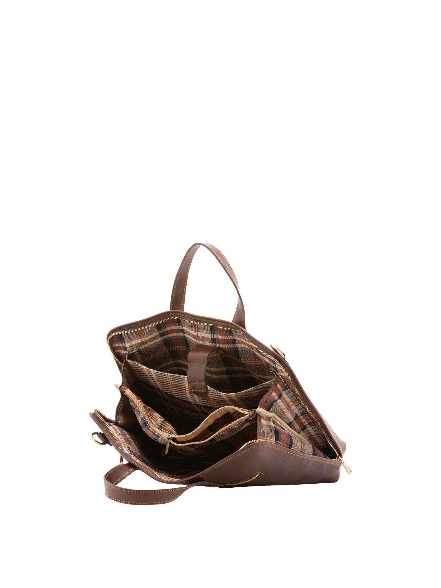 Borsa a mano unisex in vera pelle 100% cotone 4453-TESTA DI MORO Alessia Firenze