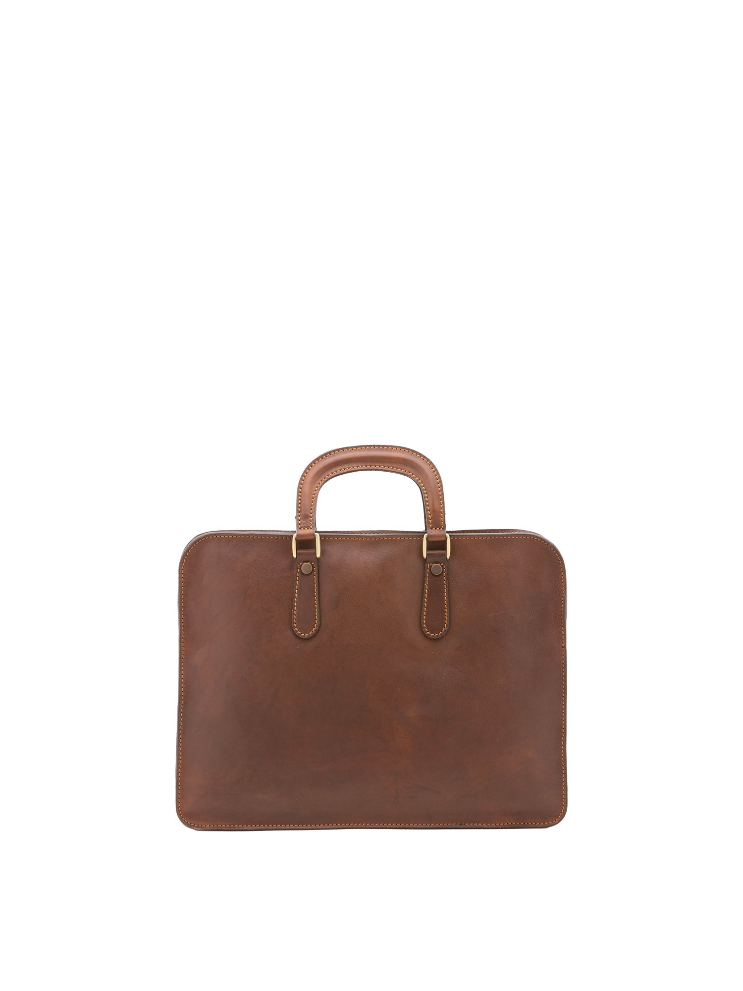 Borsa a mano unisex in vera pelle Made in Italy 4410-TESTA DI MORO Alessia Firenze