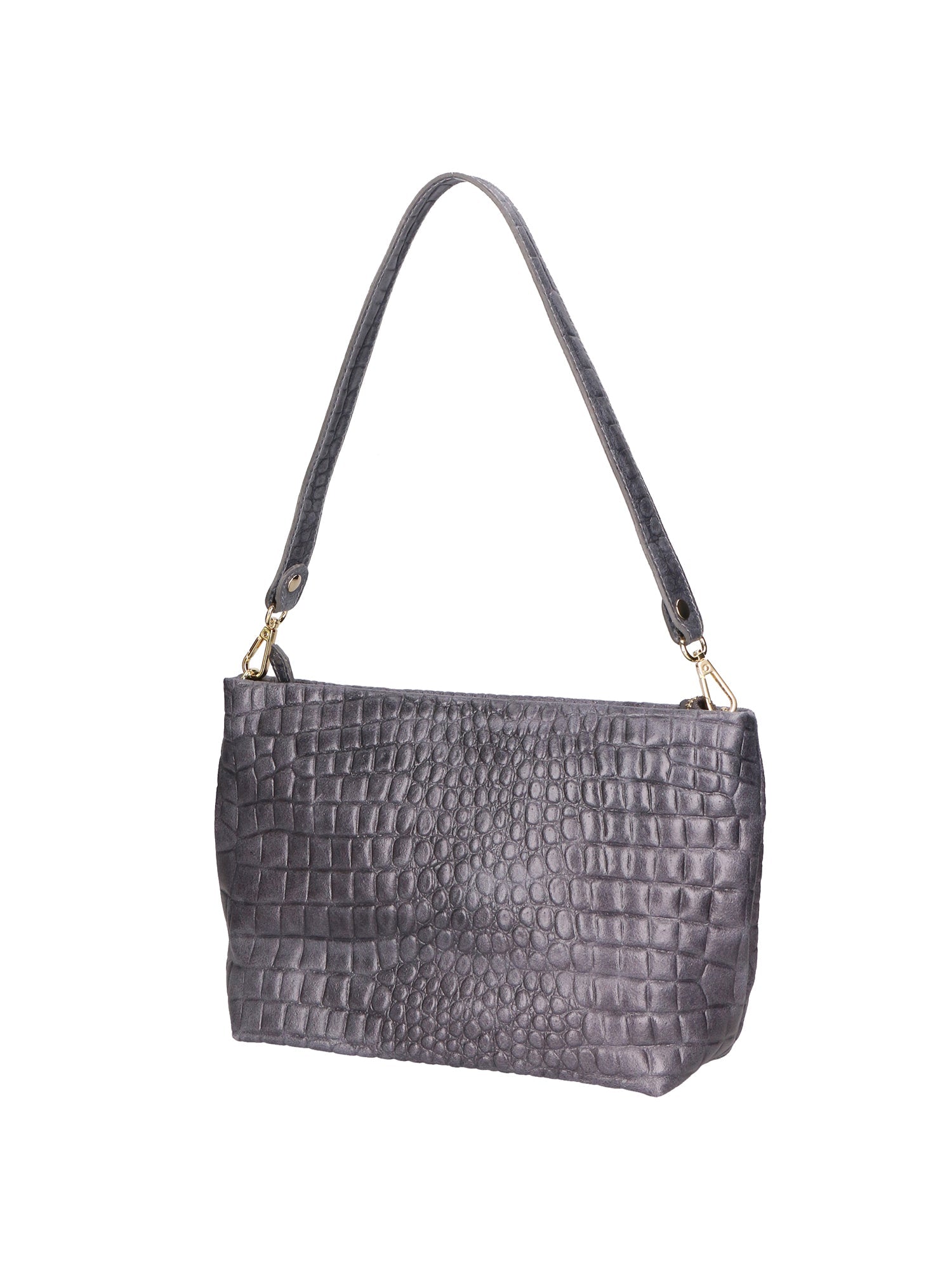Lorelei Borsa a spalla da donna Vera pelle croco 06498-042 GRIGIO SCURO Chiara Ferretti