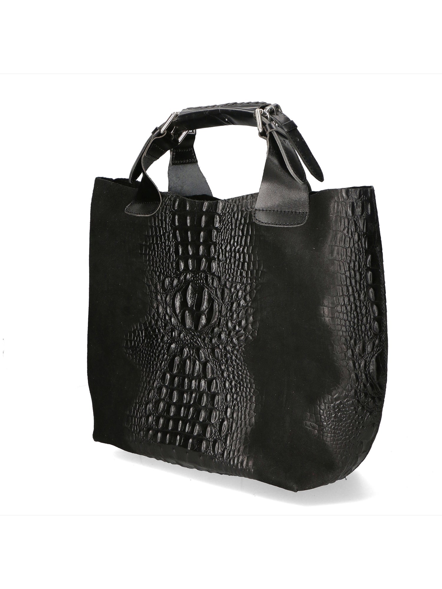 Eufemia Borsa a spalla da donna Pelle Croco Stampata 9007 1-NERO Chiara Ferretti