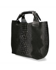 Eufemia Borsa a spalla da donna Pelle Croco Stampata 9007 1-NERO Chiara Ferretti