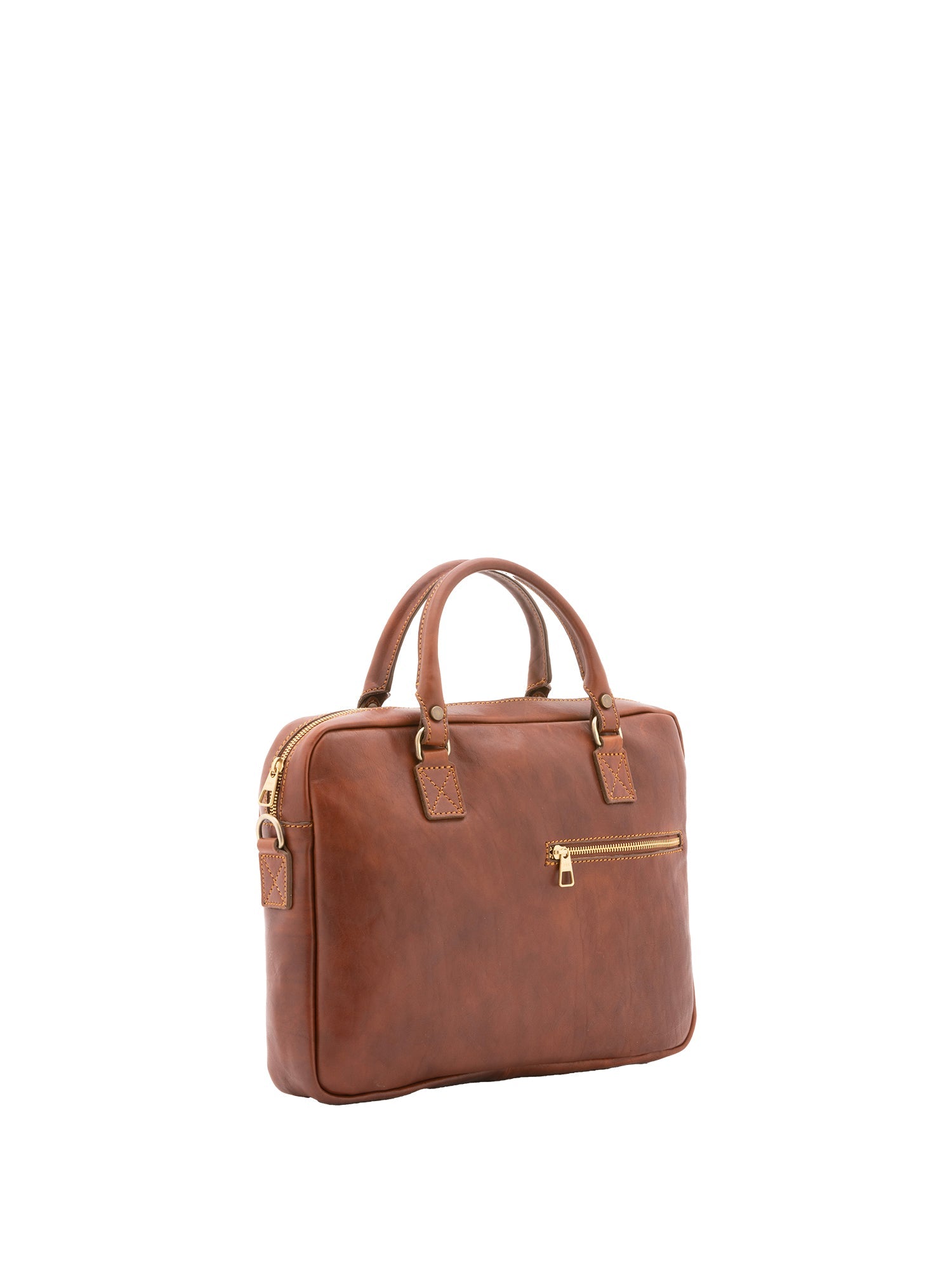 Borsa a mano unisex in vera pelle Made in Italy 4318-MARRONE Alessia Firenze