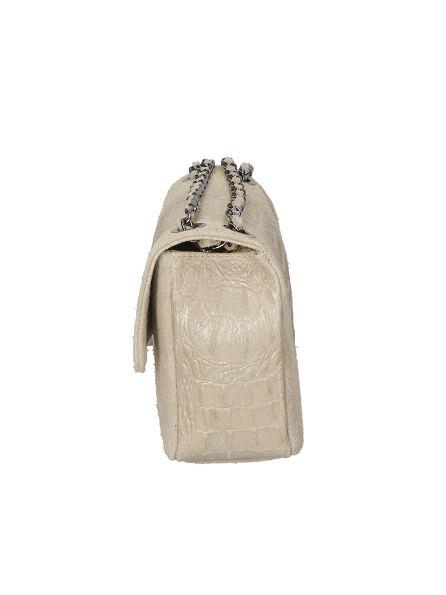 Edvige Borsa a spalla da donna Pelle Croco Stampata 80045-TAUPE Chiara Ferretti