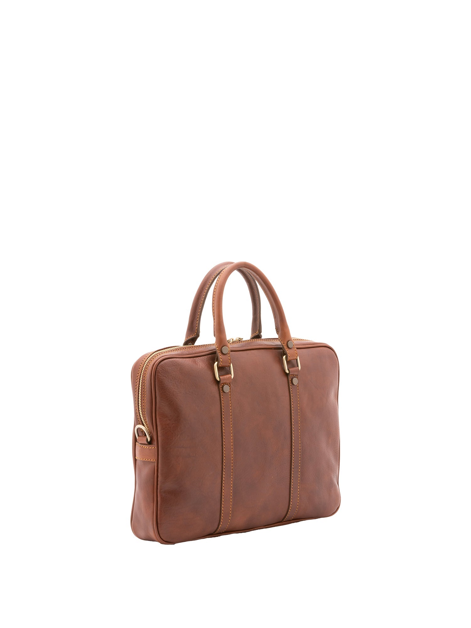 Borsa a mano unisex in vera pelle Made in Italy 4540-MARRONE Alessia Firenze