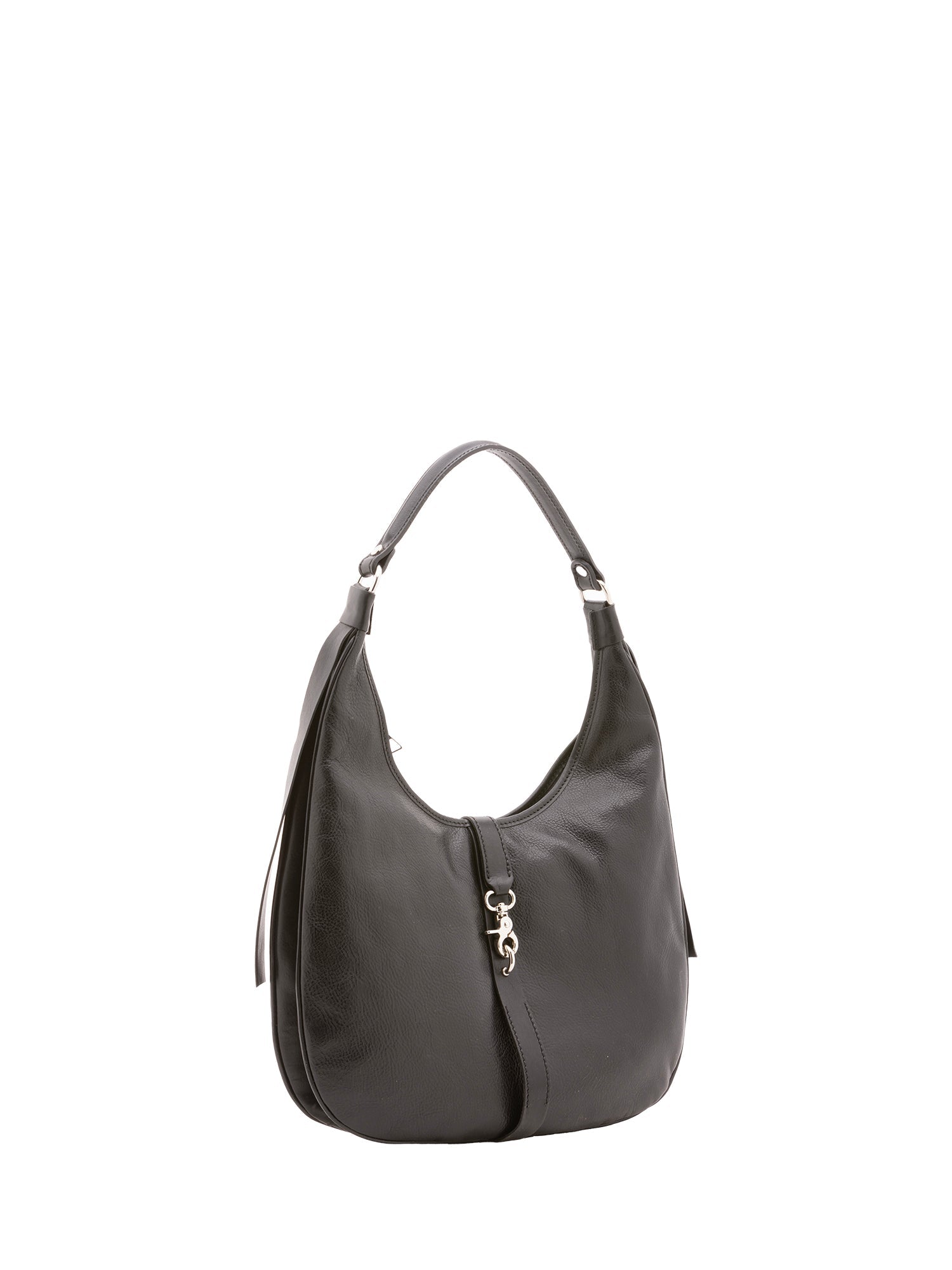 Borsa a spalla da donna 100% vera pelle 4607-NERO Alessia Firenze