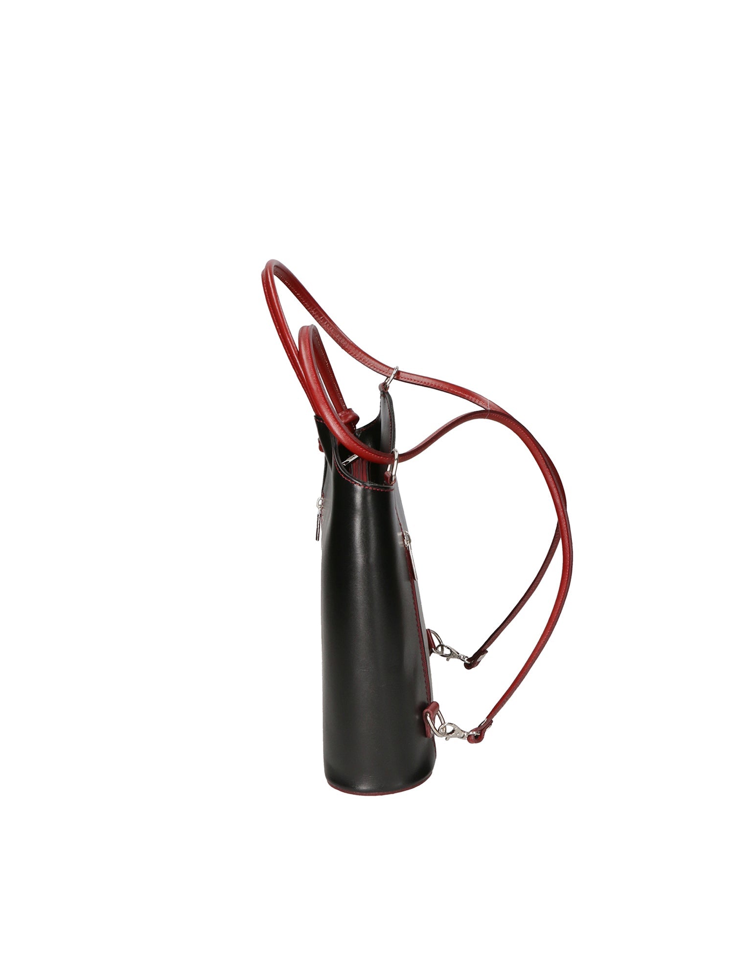 Fabiola Borsa a spalla da donna 100% pelle 9039-NERO ROSSO Chiara Ferretti