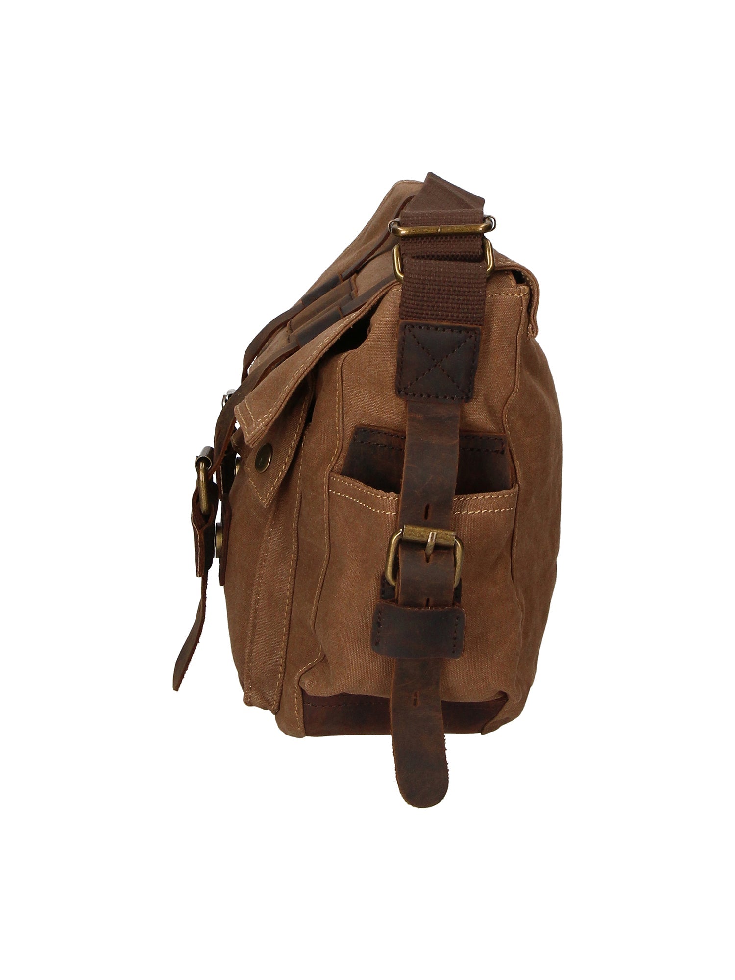 Melania Borsa a spalla unisex Canvas e vera pelle ZG3016-FANGO TAUPE Chiara Ferretti