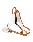 Erika Zaino da donna in vera pelle Casual 80072-BIANCO-CUOIO Chiara Ferretti