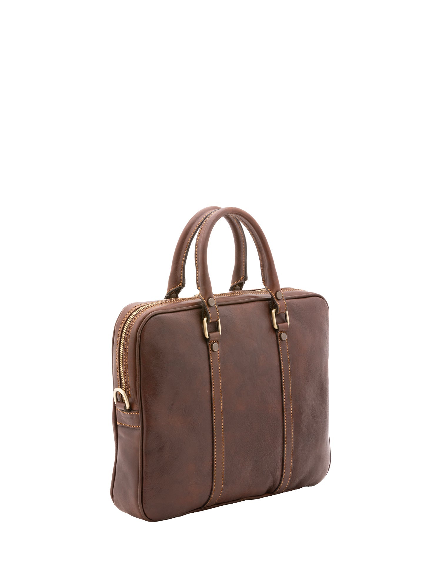Borsa a mano unisex in vera pelle Made in Italy 4540-TESTA DI MORO Alessia Firenze